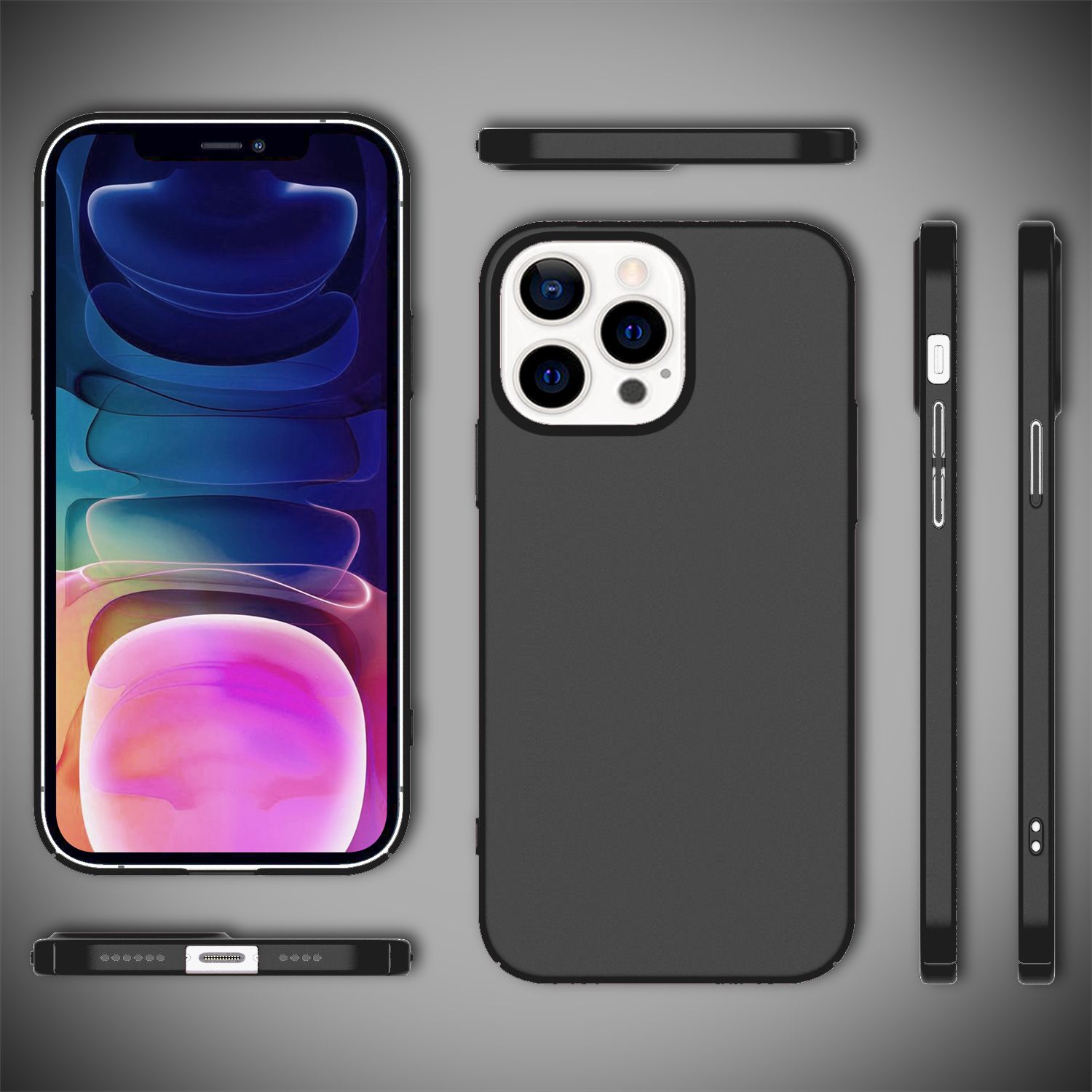 NALIA 0,5mm Dünne Handy Hülle für iPhone 13 Pro Max, Matt Hard Case Cover Bumper