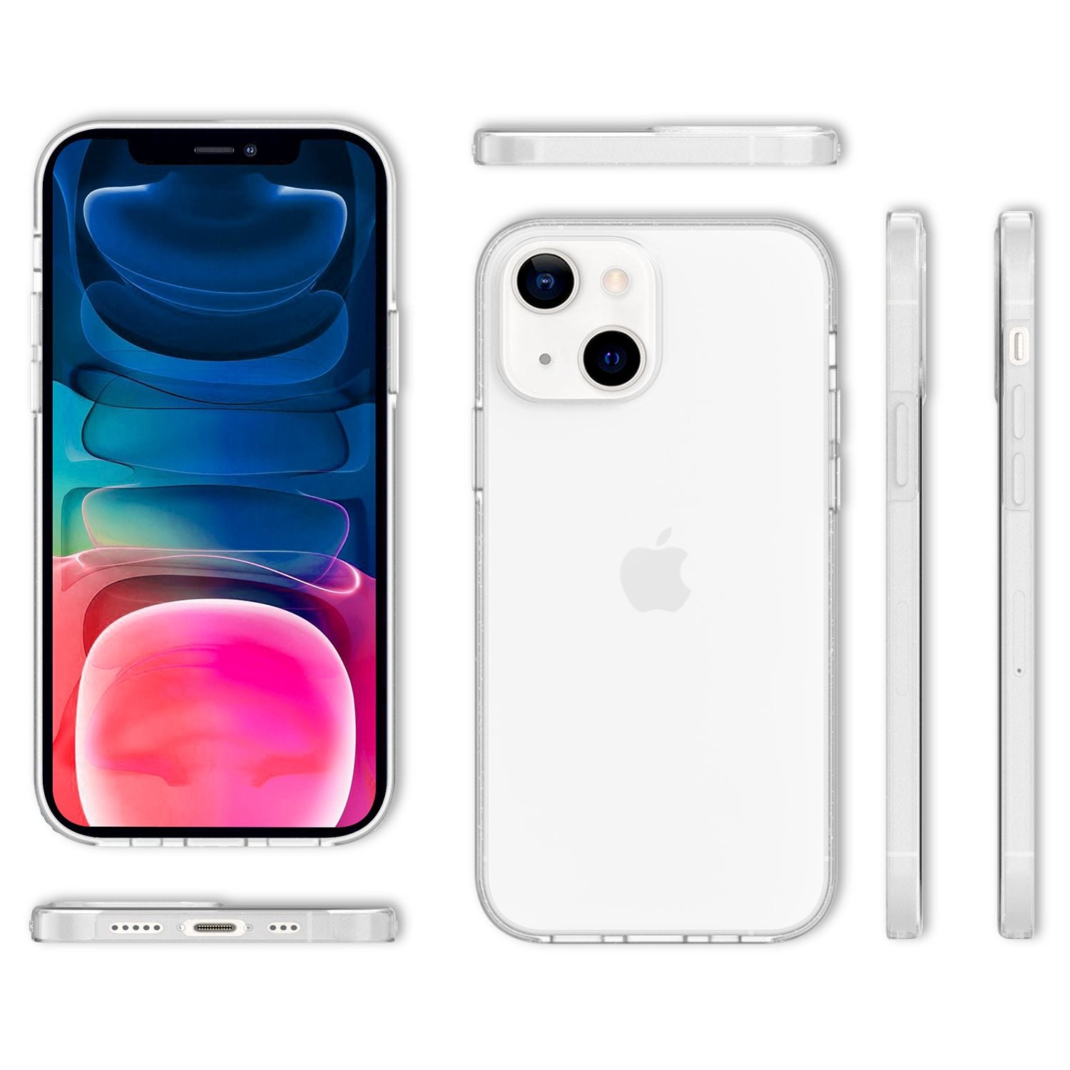 NALIA Klare 360° Schutzhülle für iPhone 13 Mini, Komplettschutz Transparent Anti-Gelb Durchsichtig, Full-Body Handyhülle Default Title NALIA Transparente Hülle