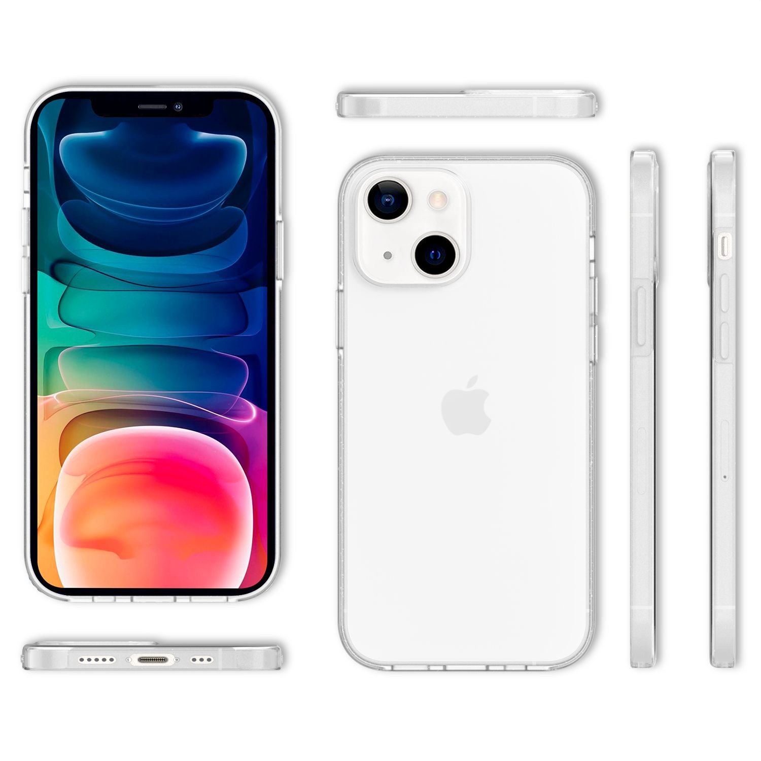 NALIA Klare 360° Schutzhülle für iPhone 13, Komplettschutz Transparent Anti-Gelb Durchsichtig Robust, Hardcase & Silikon & Displayschutz Default Title NALIA Transparente Hülle