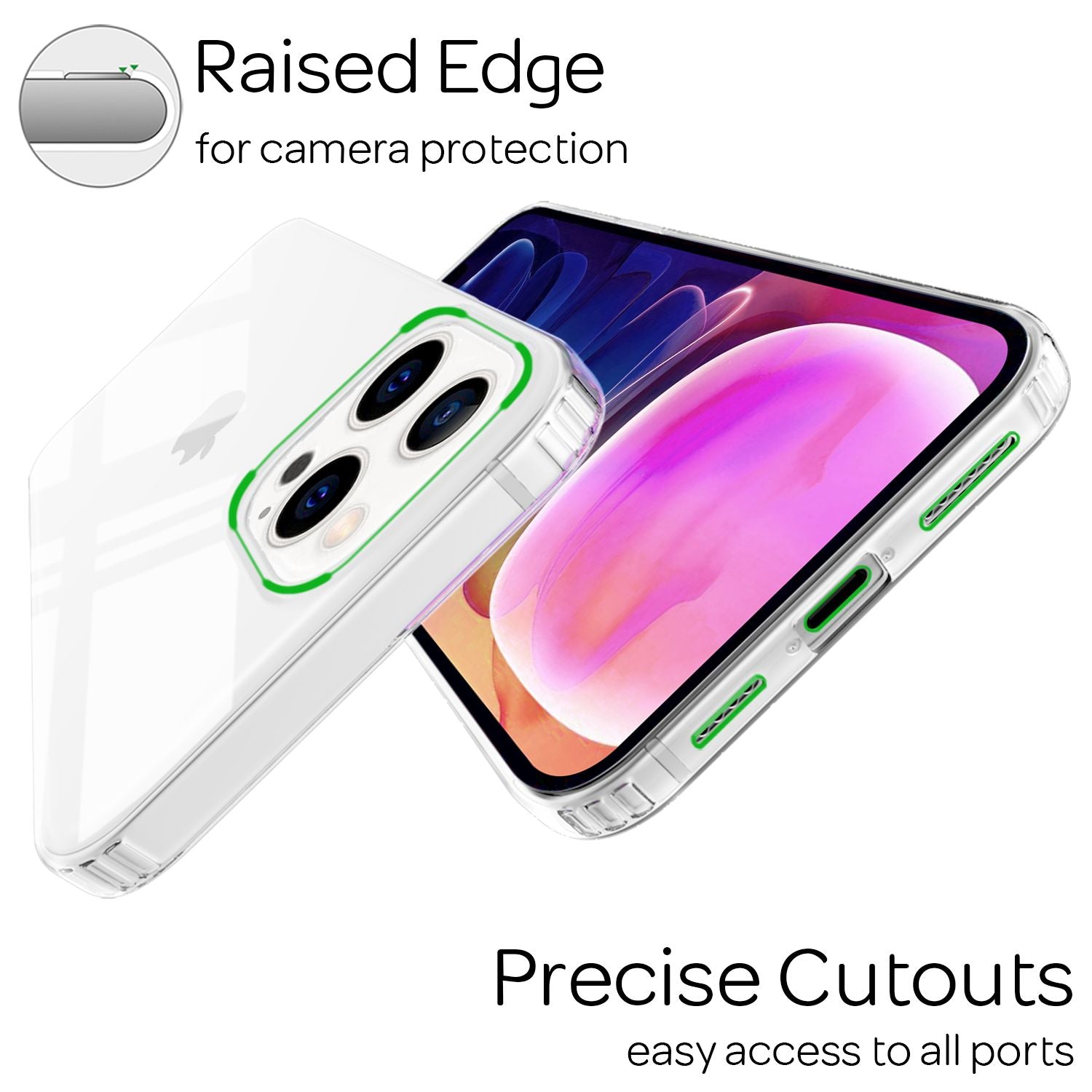 NALIA Klares Kratzfeste Hülle für iPhone 13 Pro Max, Transparent Anti-Gelb Stoßfest Harte Rückseite & Silikon Rahmen