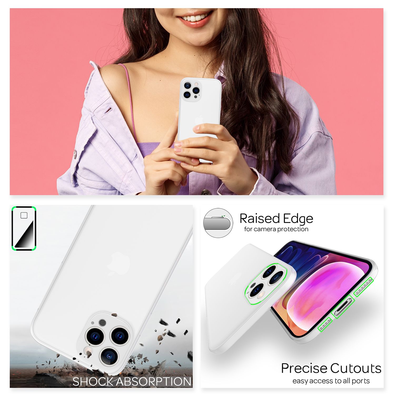 NALIA Extrem Dünnes Hardcase für iPhone 13 Pro Max, Durchsichtig 0,3mm Schlank