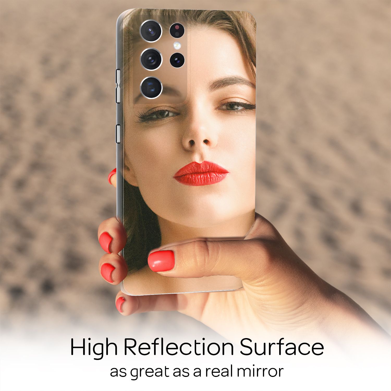 NALIA Spiegel Hartglas Case für Samsung Galaxy S21 Ultra, Klarer Spiegeleffekt Mirror Cover, Kratzfeste 9H Glashülle Default Title NALIA Protective Hülle