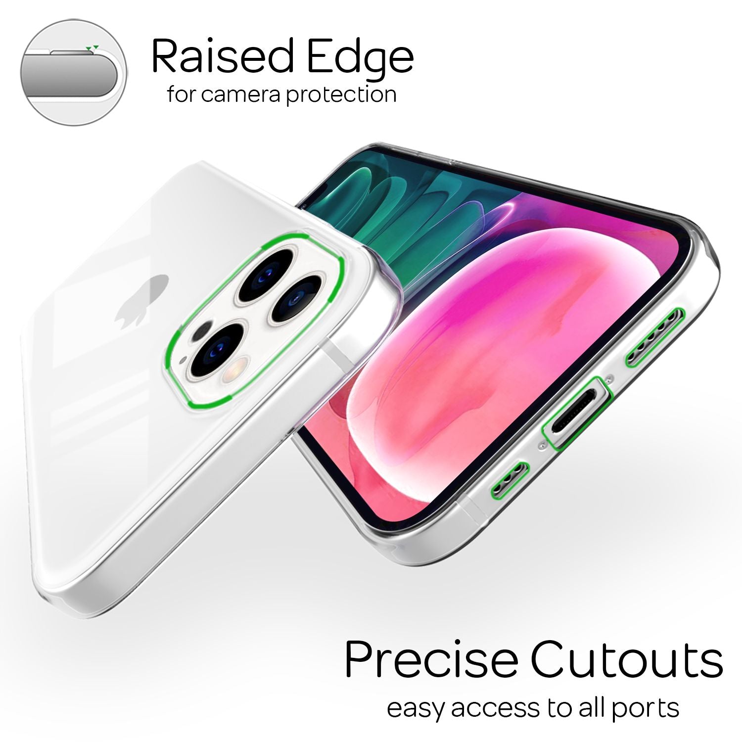 NALIA Klare Silikon handy Hülle für iPhone 13 Pro, Transparent Cover Case Bumper Default Title NALIA Transparente Hülle