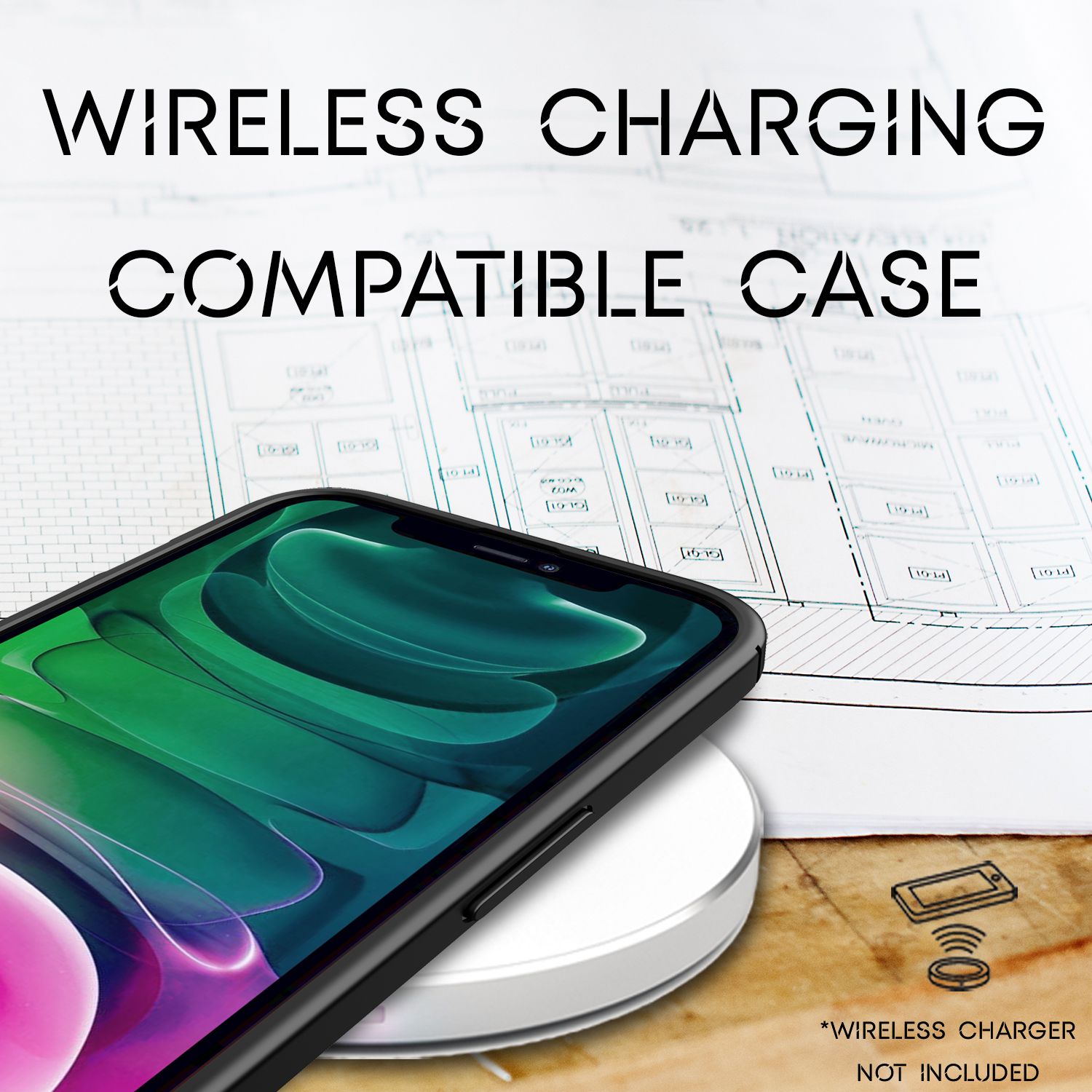 NALIA Leder Look Hülle für iPhone 13 Pro, Schwarze Silikonhülle Anti-Fingerabdruck Rutschfest Kratzfest Stoßfest