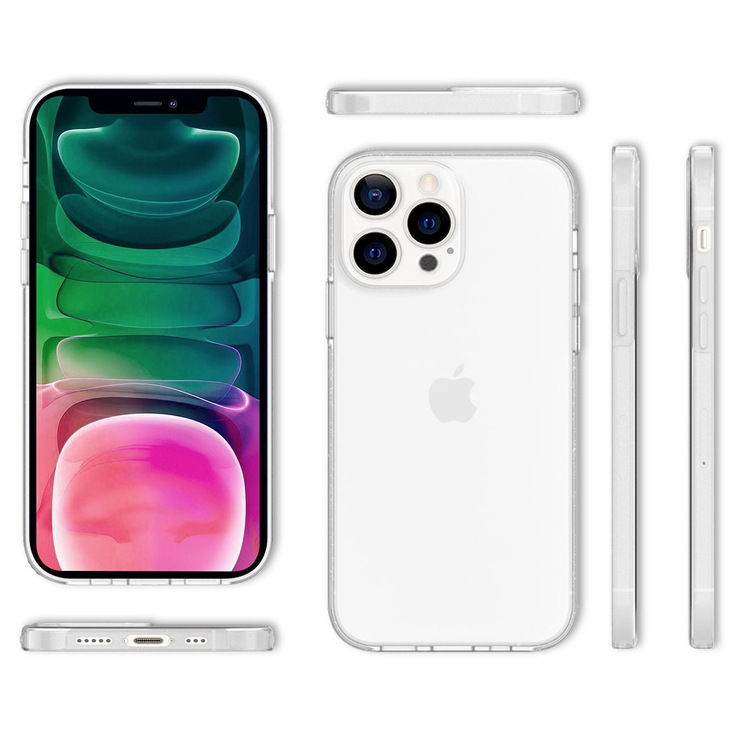 NALIA Klare 360° Schutzhülle für iPhone 13 Pro, Komplettschutz Transparent Anti-Gelb Durchsichtig Robust, Hardcase & Silikon & Displayschutz Default Title NALIA Transparente Hülle