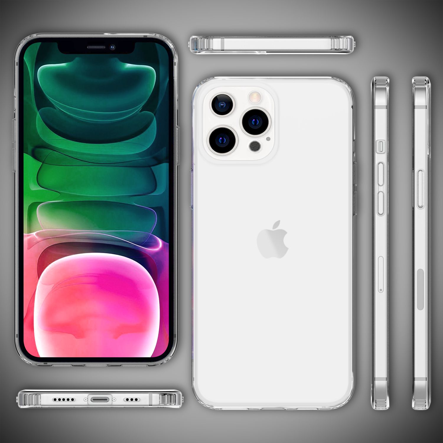 NALIA Klares Kratzfeste Hülle für iPhone 13 Pro, Transparent Anti-Gelb Stoßfest Harte Rückseite & Silikon Rahmen