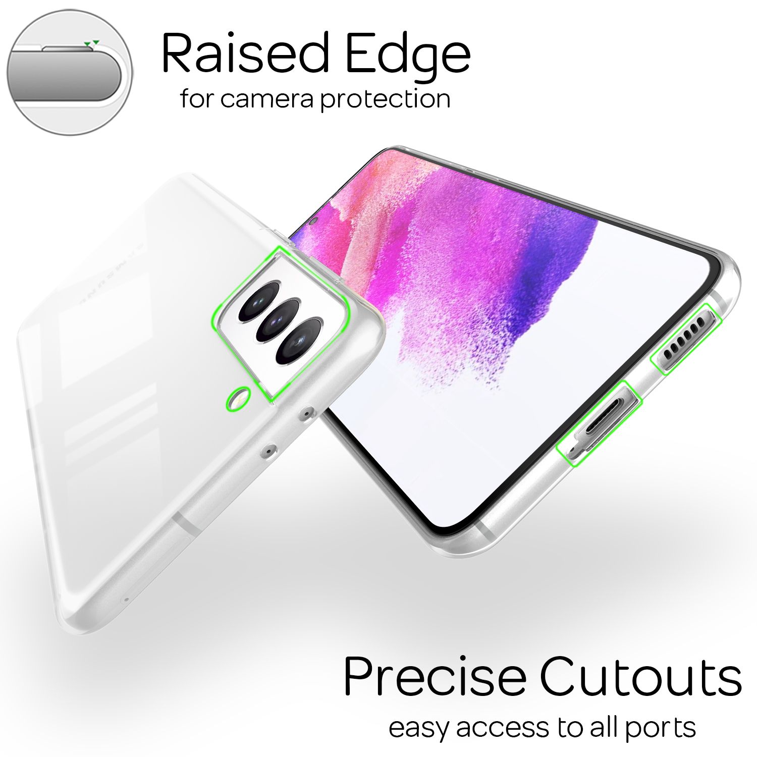 NALIA Klare Silikonhülle für Samsung Galaxy S21 FE, Transparent Anti-Gelb Durchsichtig, Robuste Handyhülle Schutzhülle Default Title NALIA Transparente Hülle