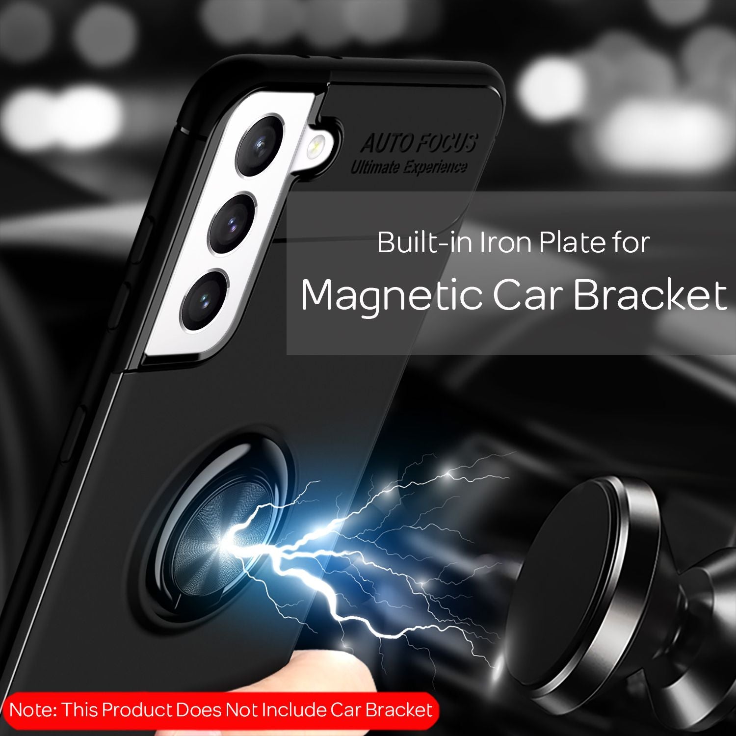 NALIA Ring Hülle Samsung Galaxy S21 FE Case 360° KFZ-Halter stoßfest Schwarz NALIA Protective Hülle