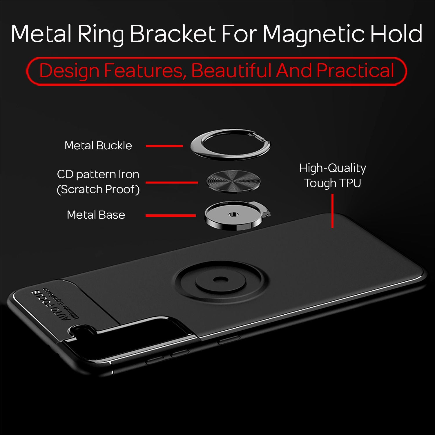 NALIA Ring Hülle Samsung Galaxy S21 FE Case 360° KFZ-Halter stoßfest Rose Gold NALIA Protective Hülle