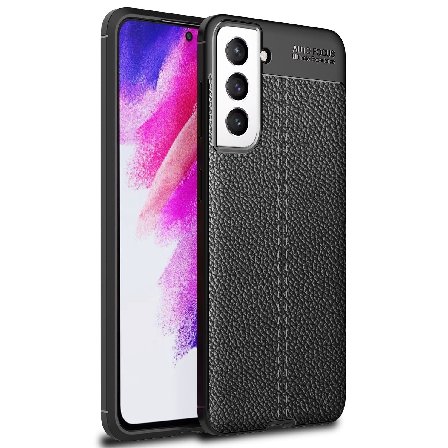 NALIA Leder Look Case für Samsung Galaxy S21 FE, Schwarze Silikonhülle Anti-Fingerabdruck Rutschfest Kratzfest Default Title NALIA Protective Hülle