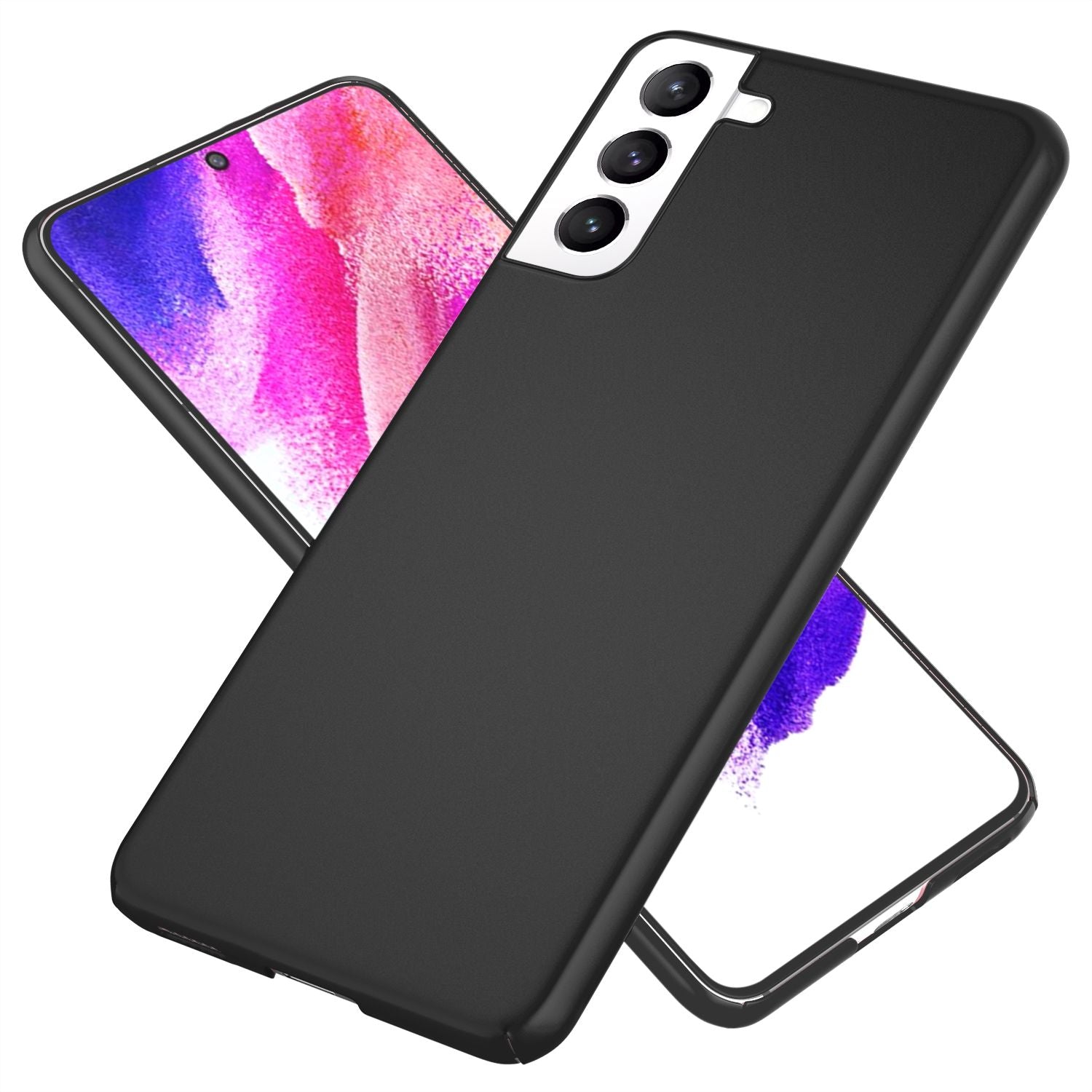 NALIA Ultra-Dünnes Hardcase für Samsung Galaxy S21 FE, Anti-Fingerabdruck Matt Rutschfest Extra-Leicht 0,5mm Schlank Schwarz NALIA SlimFit Hülle