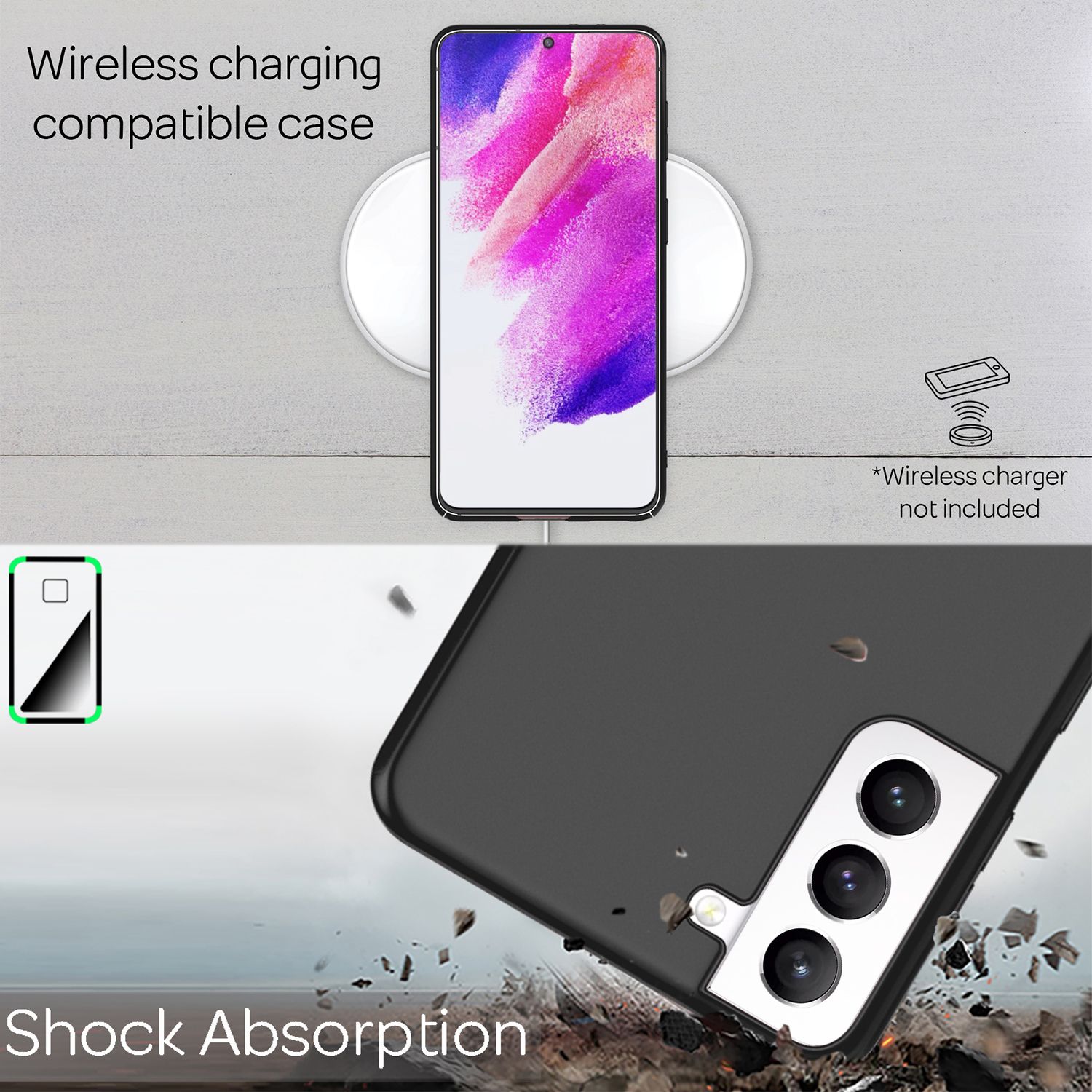 NALIA Ultra-Dünnes Hardcase für Samsung Galaxy S21 FE, Anti-Fingerabdruck Matt Rutschfest Extra-Leicht 0,5mm Schlank Schwarz NALIA SlimFit Hülle