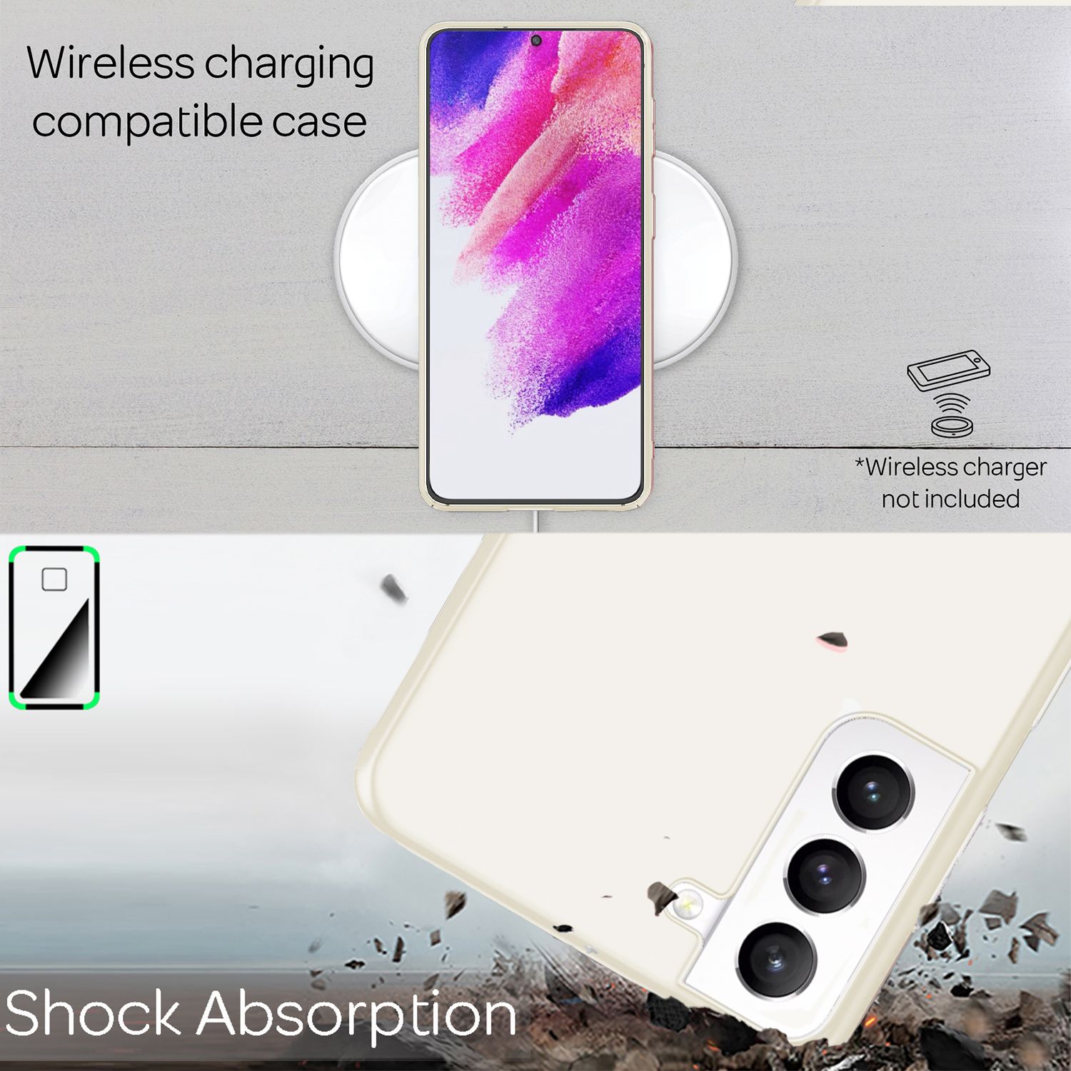 NALIA Ultra-Dünnes Hardcase für Samsung Galaxy S21 FE, Anti-Fingerabdruck Matt Rutschfest Extra-Leicht 0,5mm Schlank Weiß NALIA SlimFit Hülle