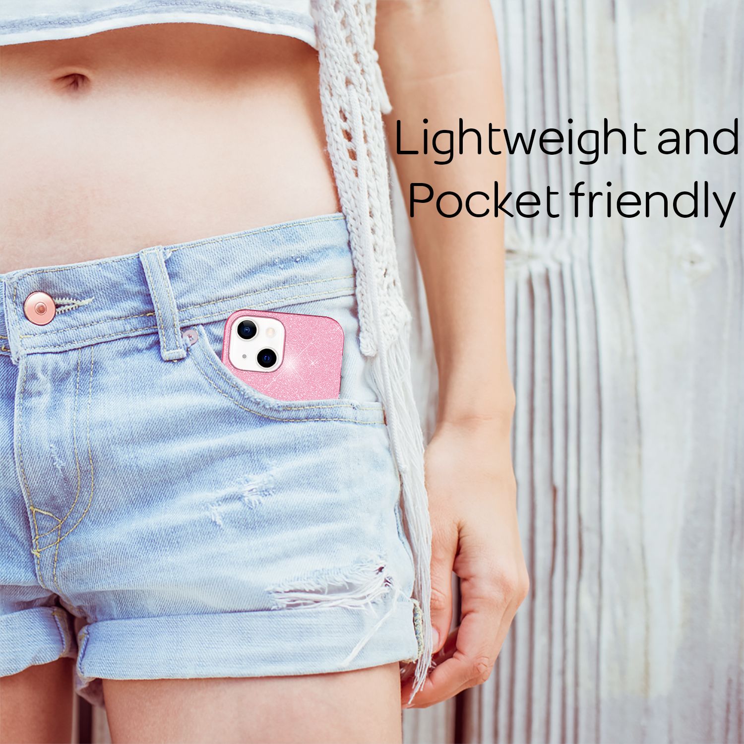 NALIA Robuste Glitzerhülle für iPhone 13 Mini, Glänzende Glitzer Hybrid Schutzhülle Verstärkte Silikonhülle Pink NALIA Protective Hülle