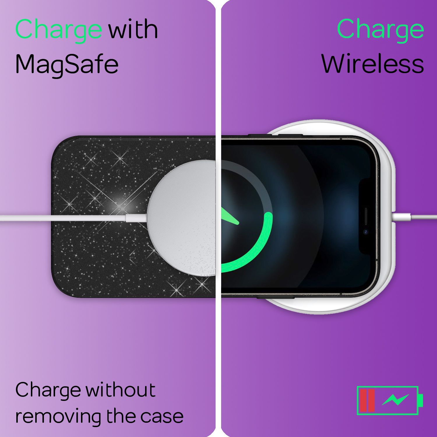 NALIA Robuste Glitzerhülle für iPhone 13, Stoßfeste Glänzende Glitzer Hybrid Schutzhülle Verstärkte Silikonhülle Schwarz NALIA Protective Hülle