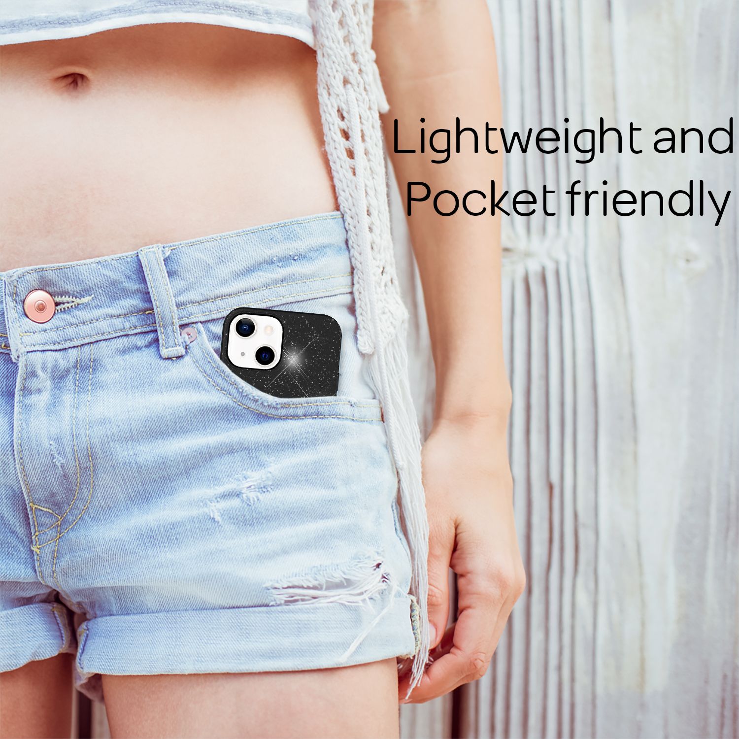 NALIA Robuste Glitzerhülle für iPhone 13, Stoßfeste Glänzende Glitzer Hybrid Schutzhülle Verstärkte Silikonhülle Schwarz NALIA Protective Hülle