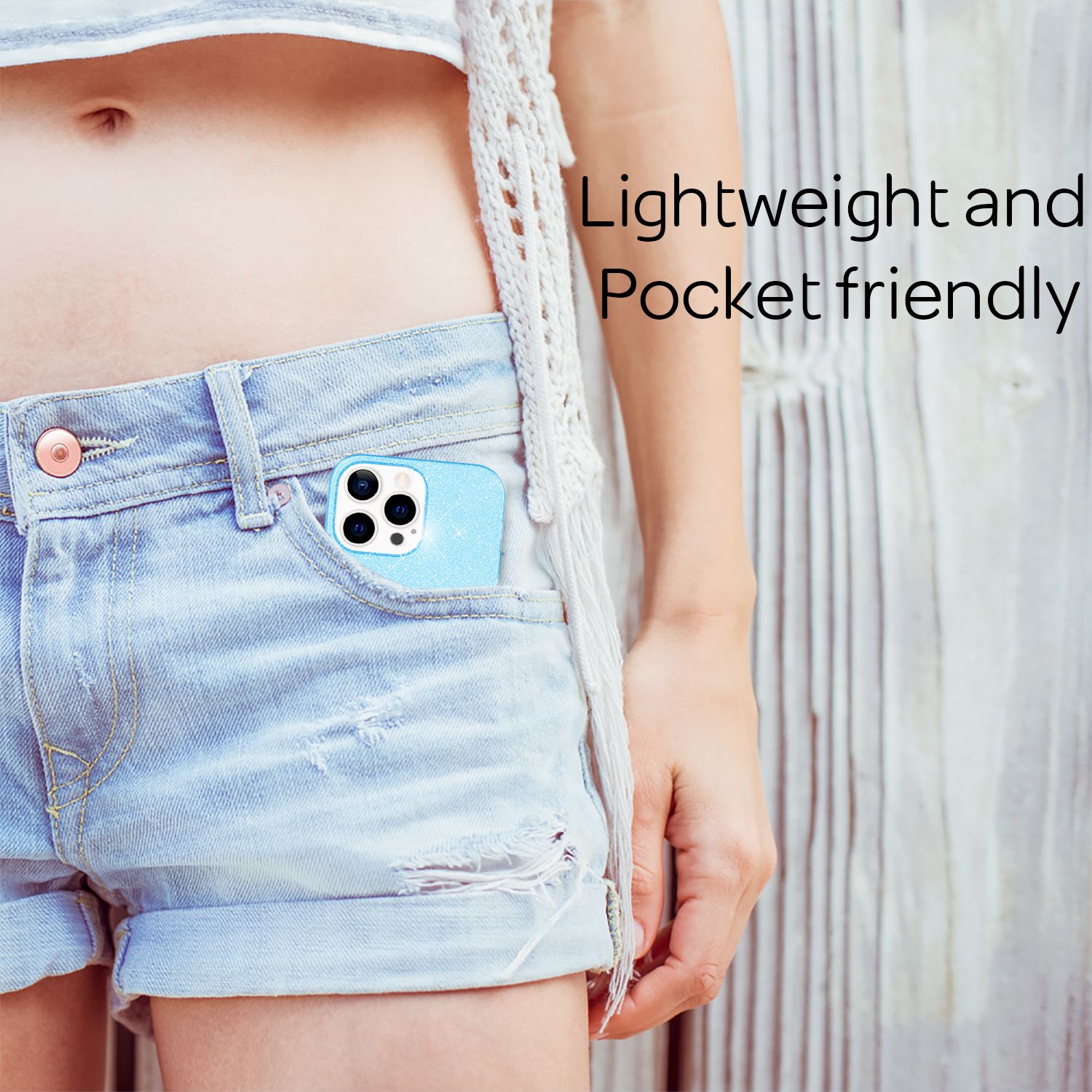 NALIA Robuste Glitzerhülle für iPhone 13 Pro Max, Stoßfeste Glänzende Glitzer Schutzhülle Verstärkte Silikonhülle Blau NALIA Protective Hülle