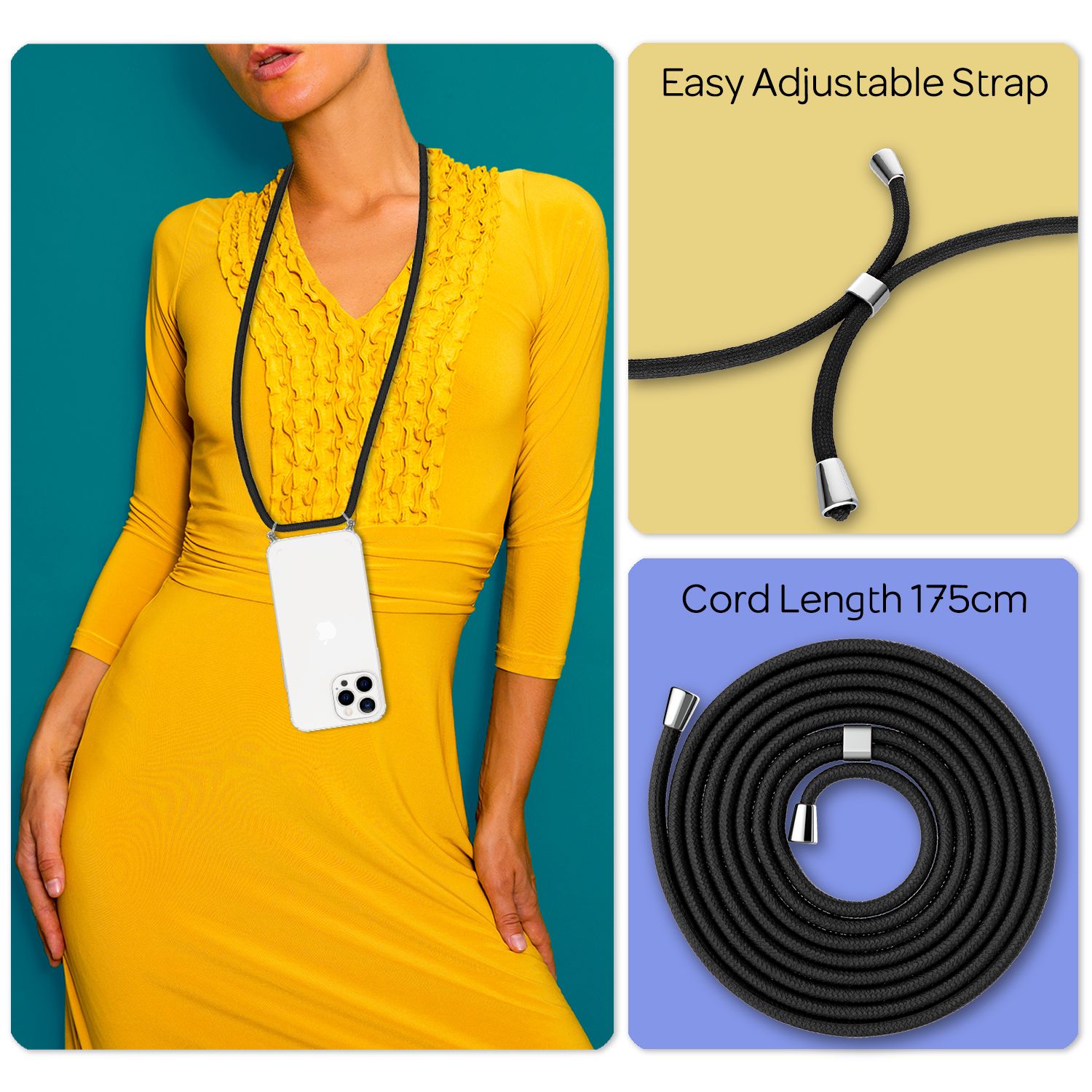 NALIA Handyhülle mit Kette für iPhone 13 Pro Max