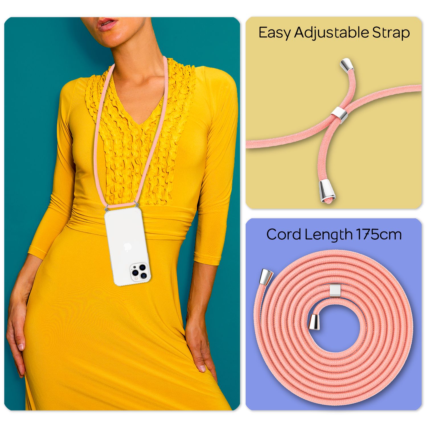 NALIA Handyhülle mit Kette für iPhone 13 Pro Max