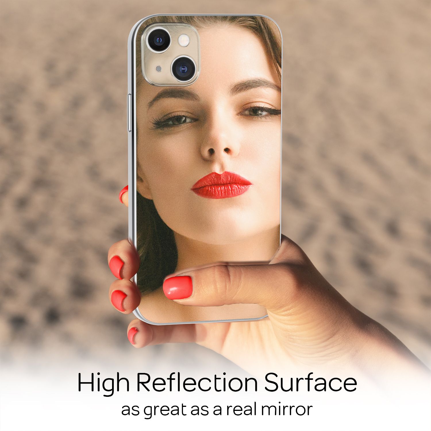NALIA Spiegel Hart Glas Hülle für iPhone 13 Mini, Mirror Schutz Case Bumper Default Title NALIA Protective Hülle