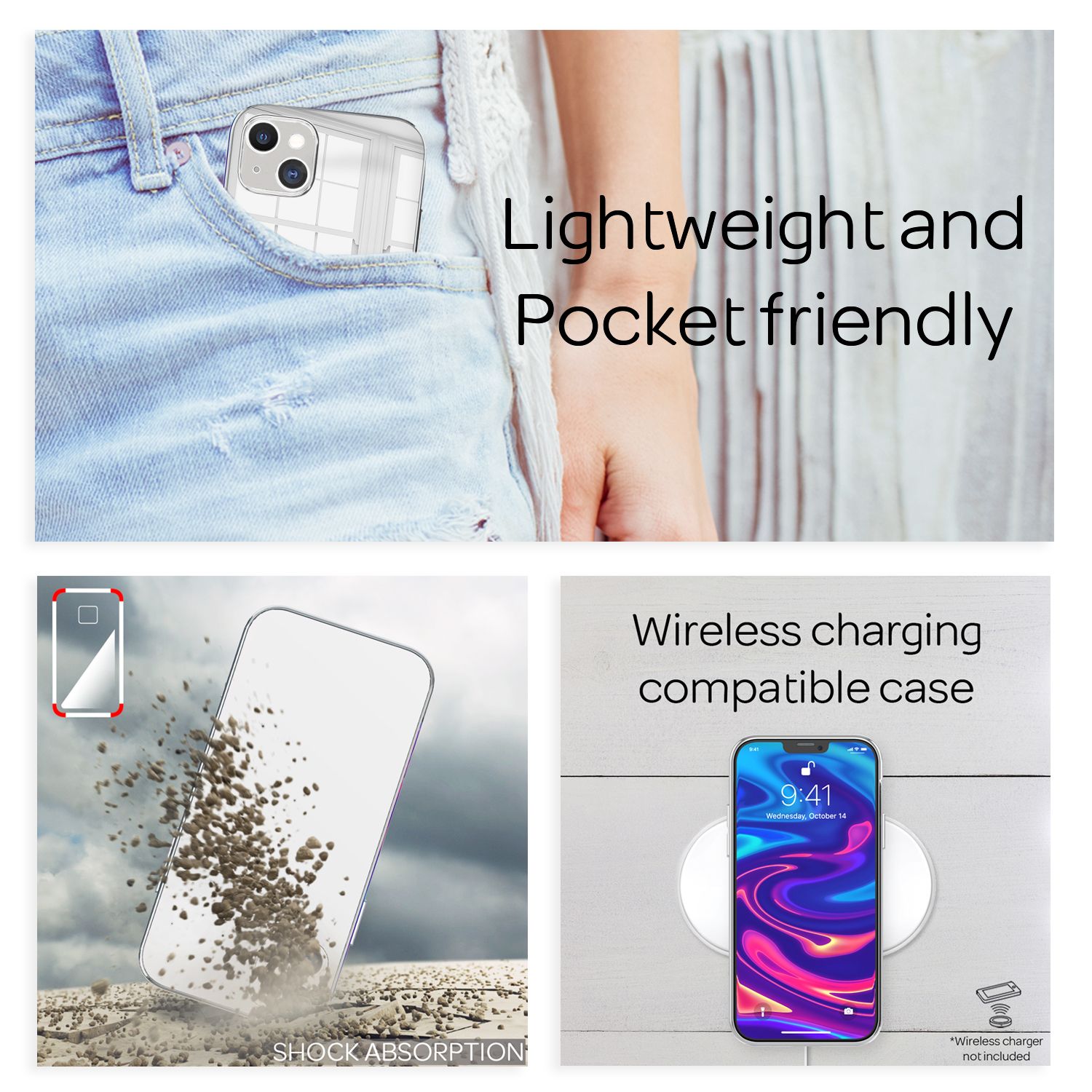 NALIA Spiegel Hart Glas Hülle für iPhone 13, Mirror Schutz Case Bumper Default Title NALIA Protective Hülle