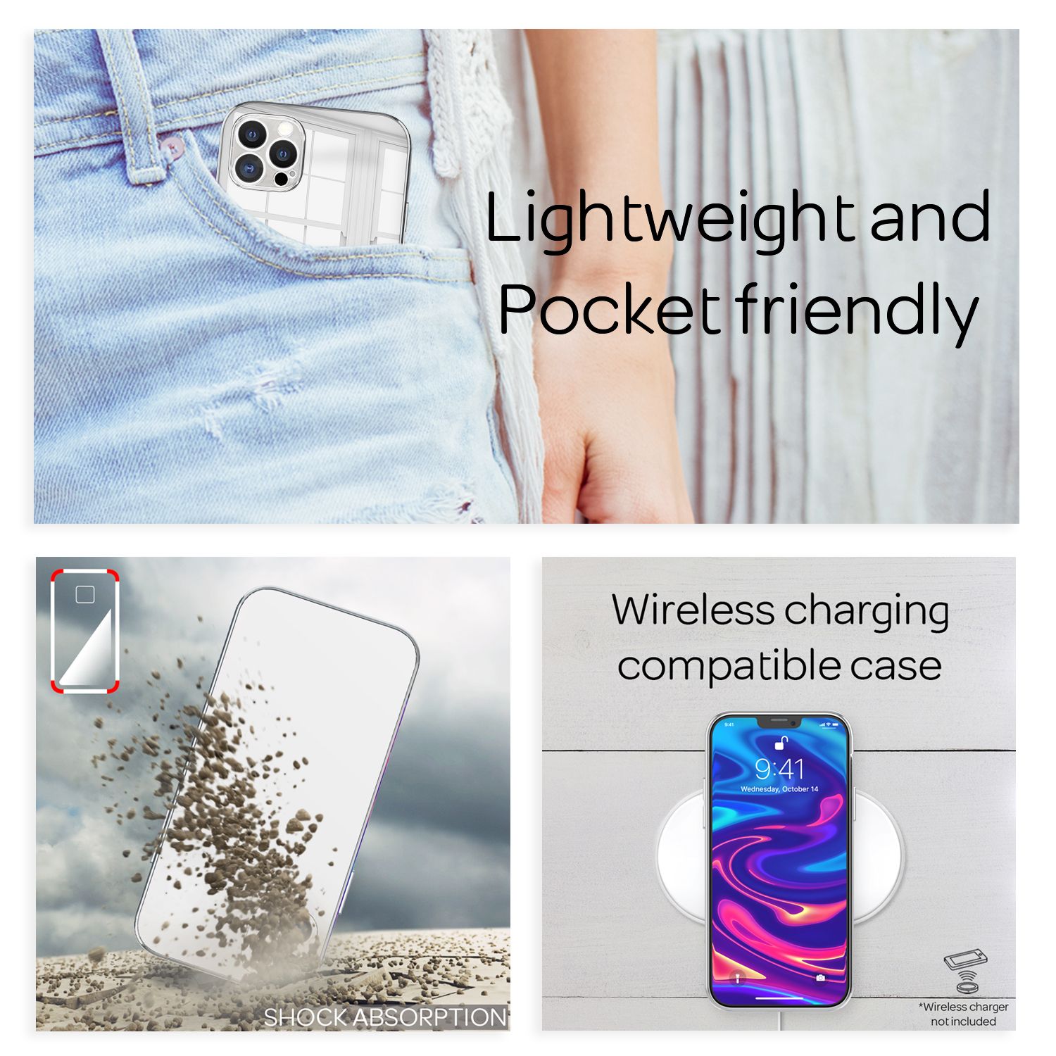 NALIA Spiegel Hart Glas Hülle für iPhone 13 Pro, Mirror Schutz Case Bumper Default Title NALIA Protective Hülle