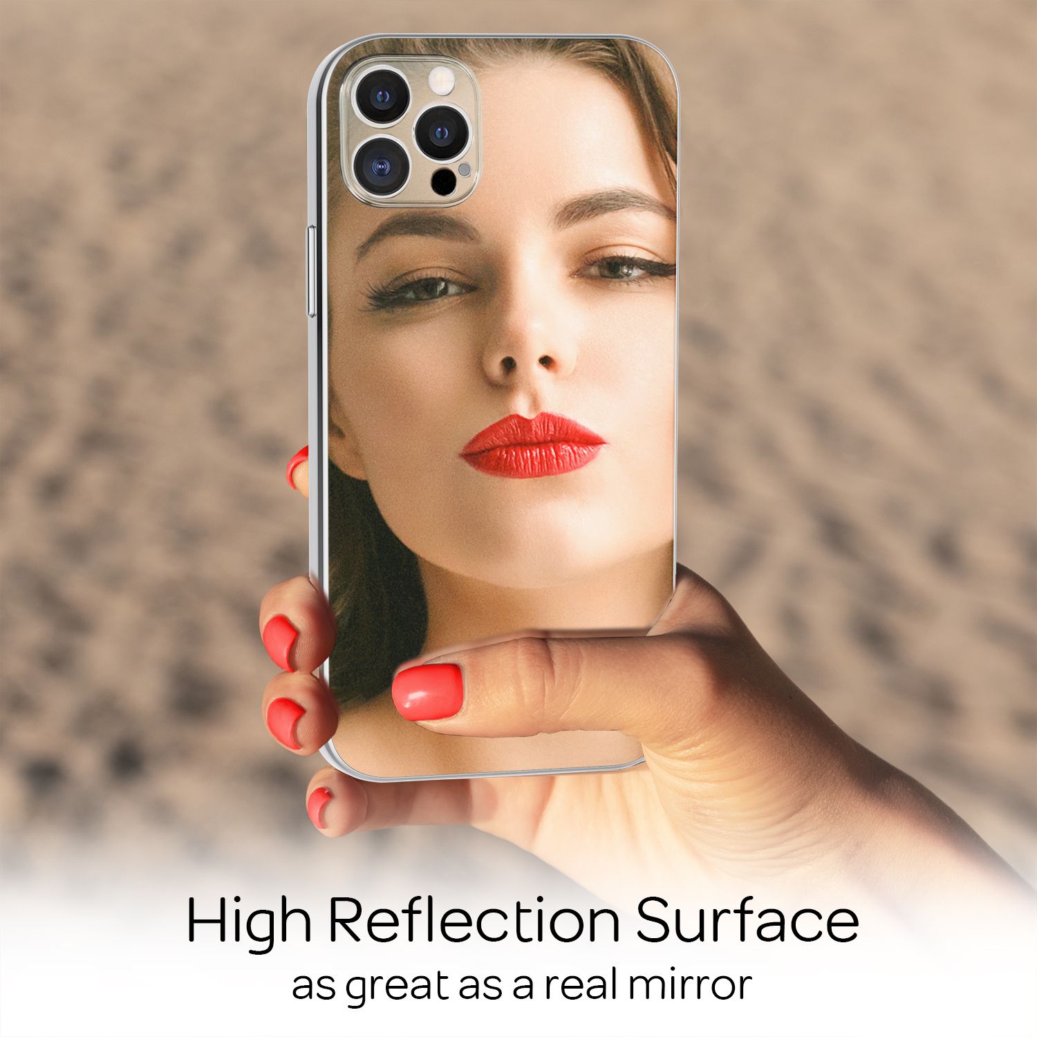 NALIA Spiegel Hart Glas Hülle für iPhone 13 Pro Max, Mirror Schutz Case Bumper Default Title NALIA Protective Hülle