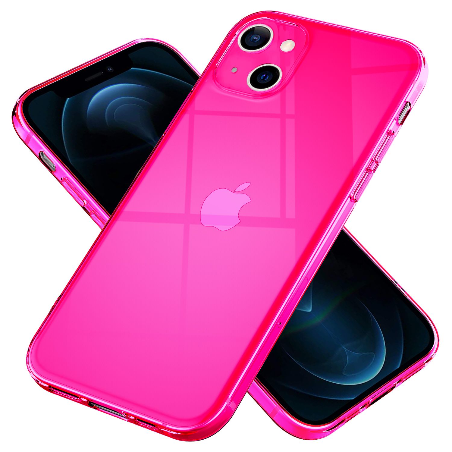 NALIA Klare Neon Handy Hülle für iPhone 13 Mini, Bunt Durchsichtig Cover Case