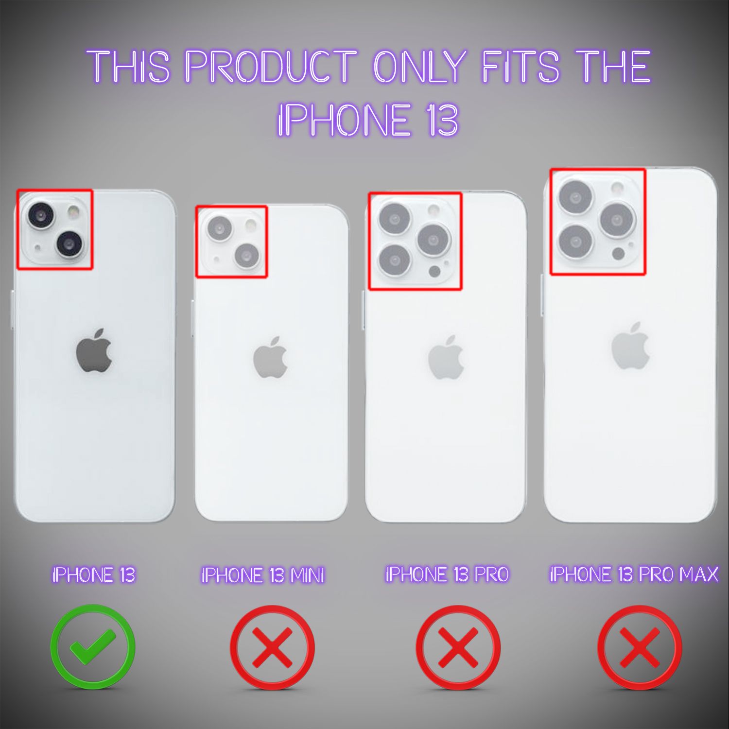 NALIA Klare Neon Handy Hülle für iPhone 13, Bunt Durchsichtig Cover Case Lila NALIA Neon Hülle