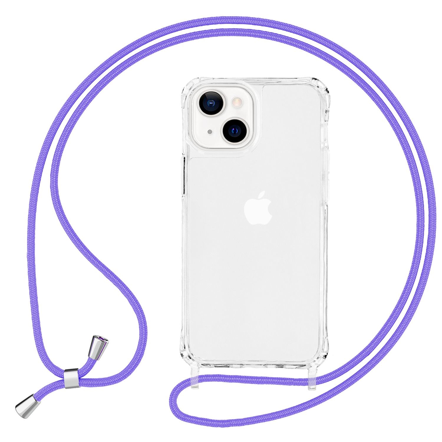 NALIA Handykette mit Hülle iPhone 13 Case Crossbody verstellbar Lila NALIA Transparente Hülle