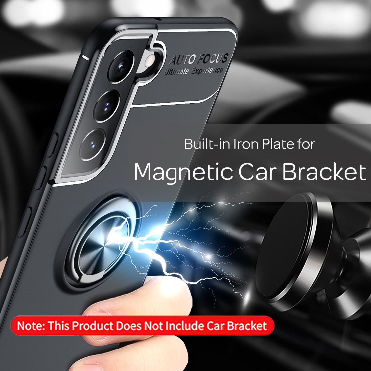 NALIA Matt-Schwarze Ringhülle für Samsung Galaxy S22 Plus, 360° Ring für Standfunktion & KFZ-Halterung, Robust Rutschfest Stoßfest, Handyhülle Schutzhülle Rose Gold NALIA Protective Hülle