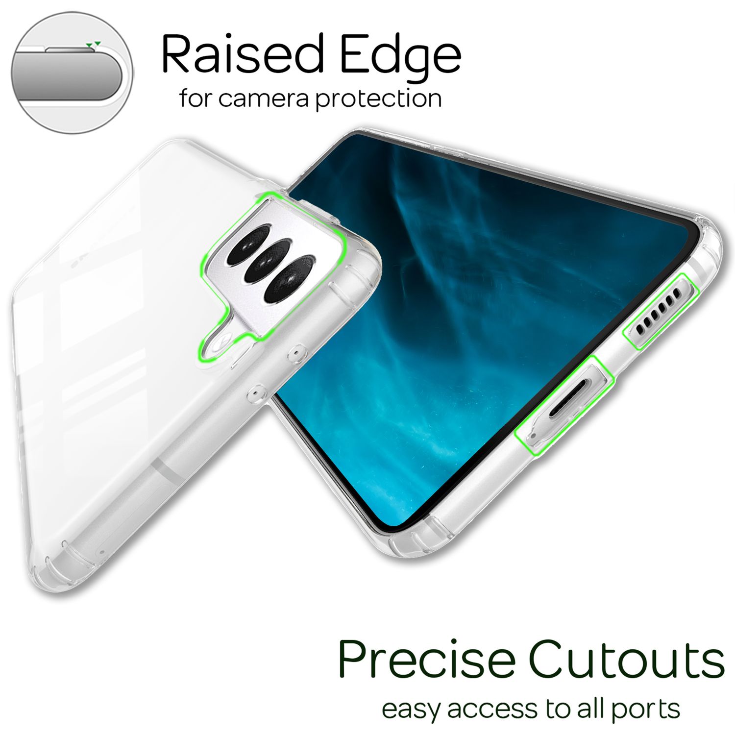 NALIA Klares Kratzfestes Case für Samsung Galaxy S22, Transparent Anti-Gelb Durchsichtig, Harte Rückseite & Silikon Rand