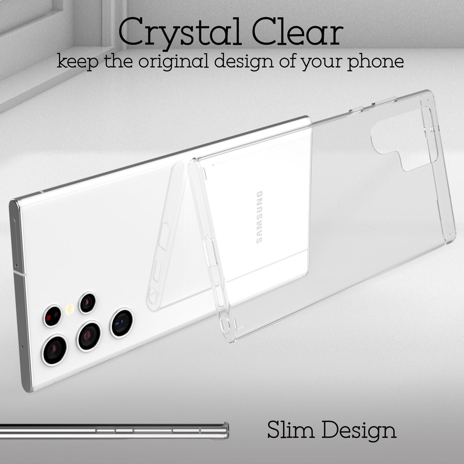 NALIA Klares Kratzfestes Case für Samsung Galaxy S22 Ultra, Transparent Anti-Gelb Durchsichtig Harte Rückseite & Silikon Rahmen, Handyhülle Schutzhülle