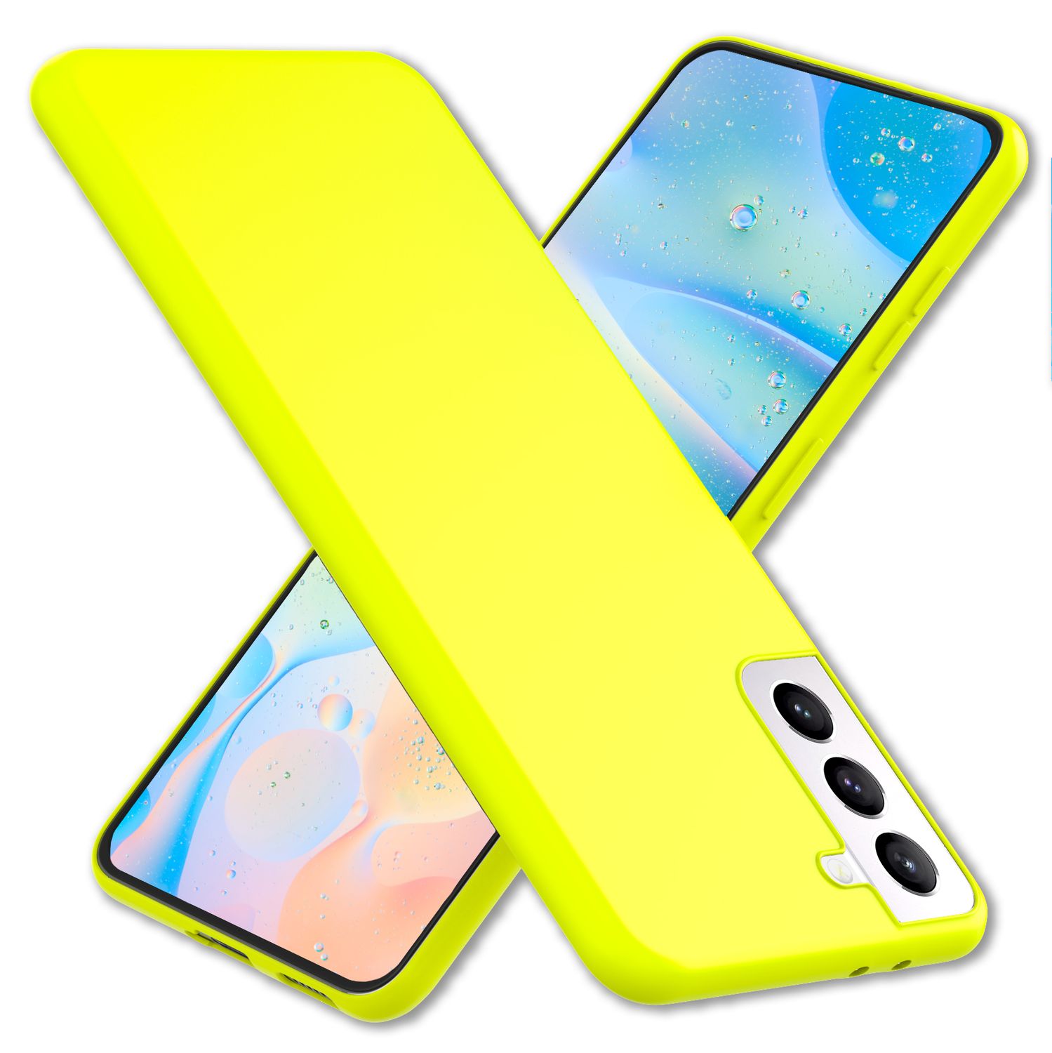 NALIA Bunte Neon Silikonhülle für Samsung Galaxy S22 Gelb NALIA Protective Hülle