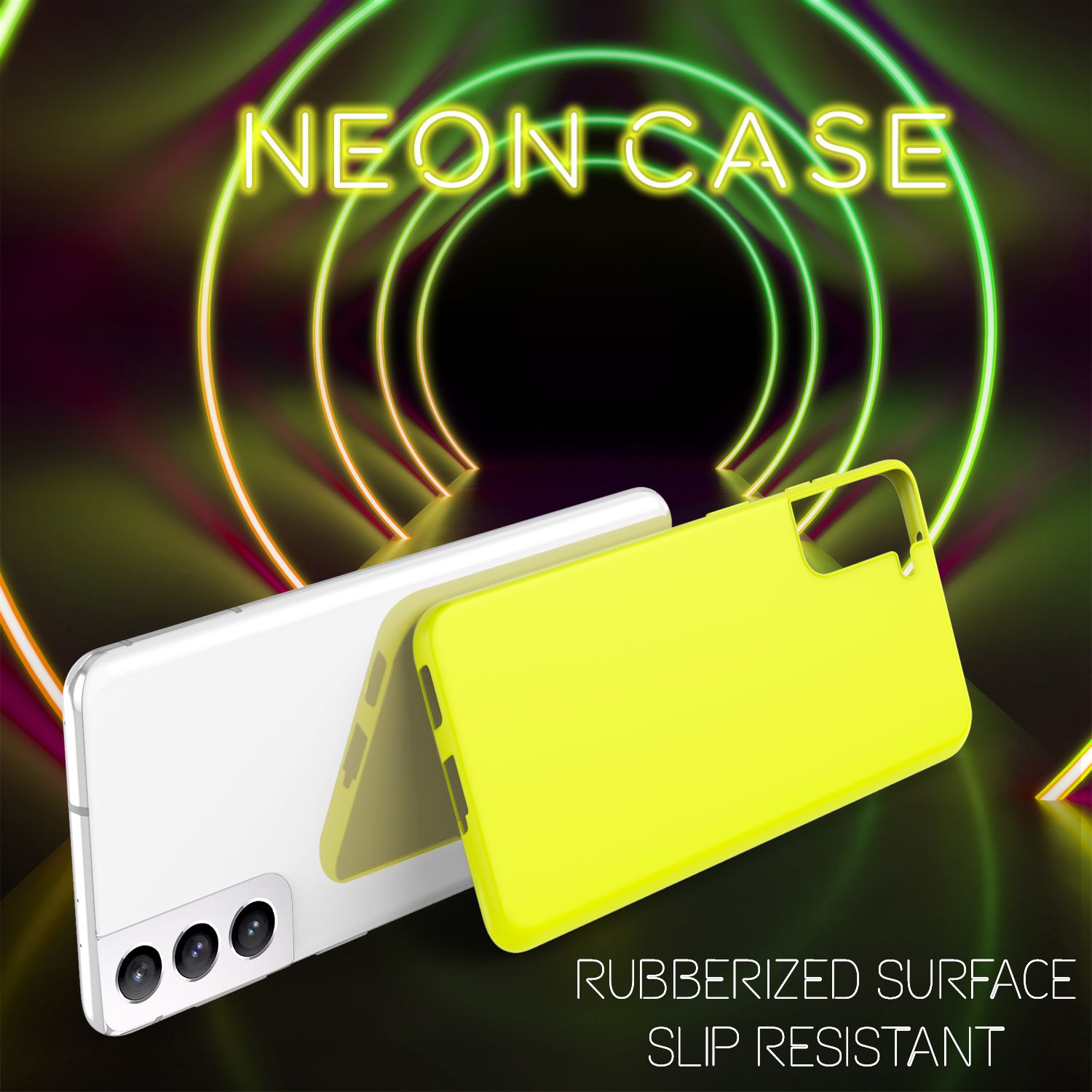 NALIA Bunte Neon Silikonhülle für Samsung Galaxy S22 Plus, Intensive Farbe Rutschfest Samtig Weich Gummiert, Schutzhülle Handyhülle Gelb NALIA Protective Hülle