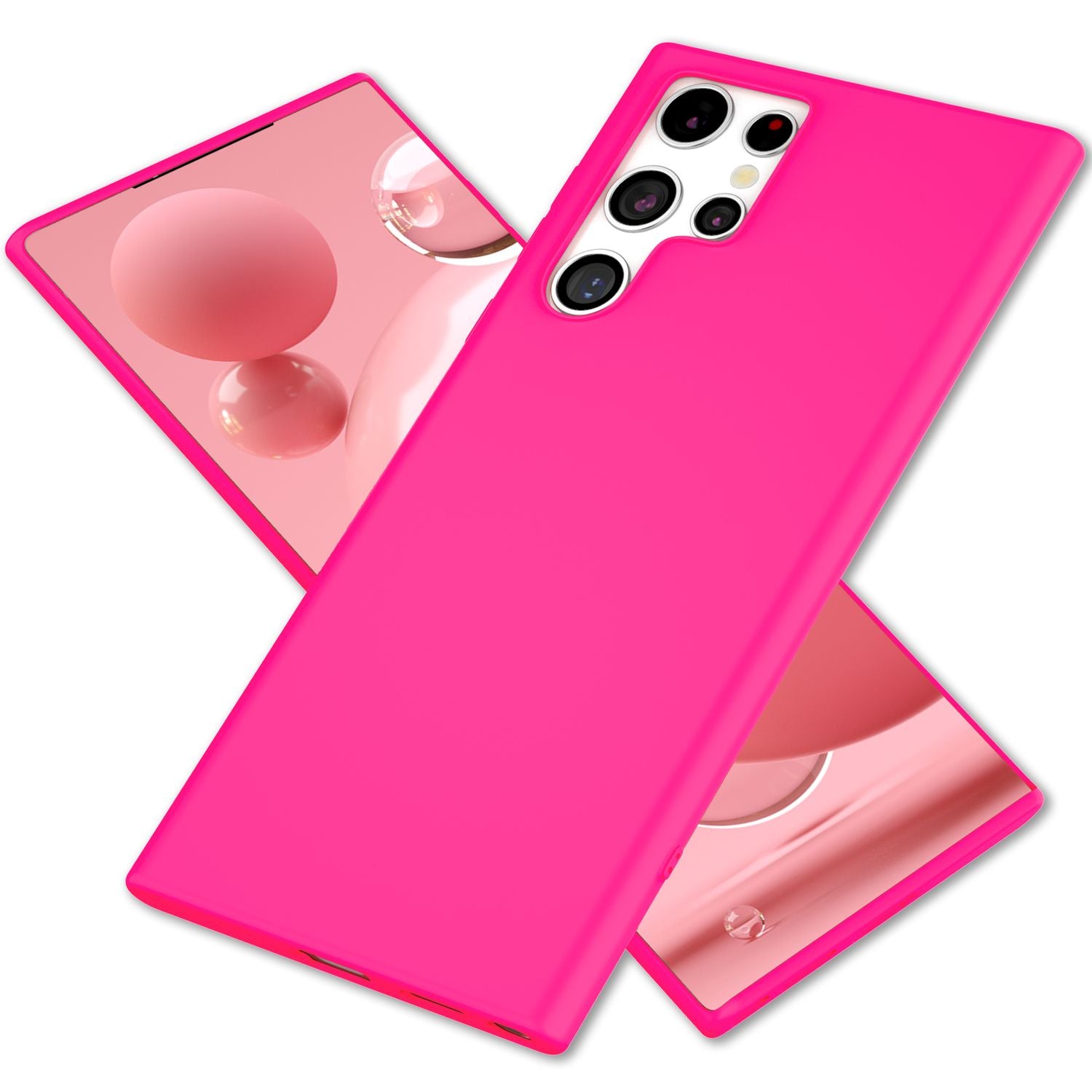 NALIA Bunte Neon Silikonhülle für Samsung Galaxy S22 Ultra