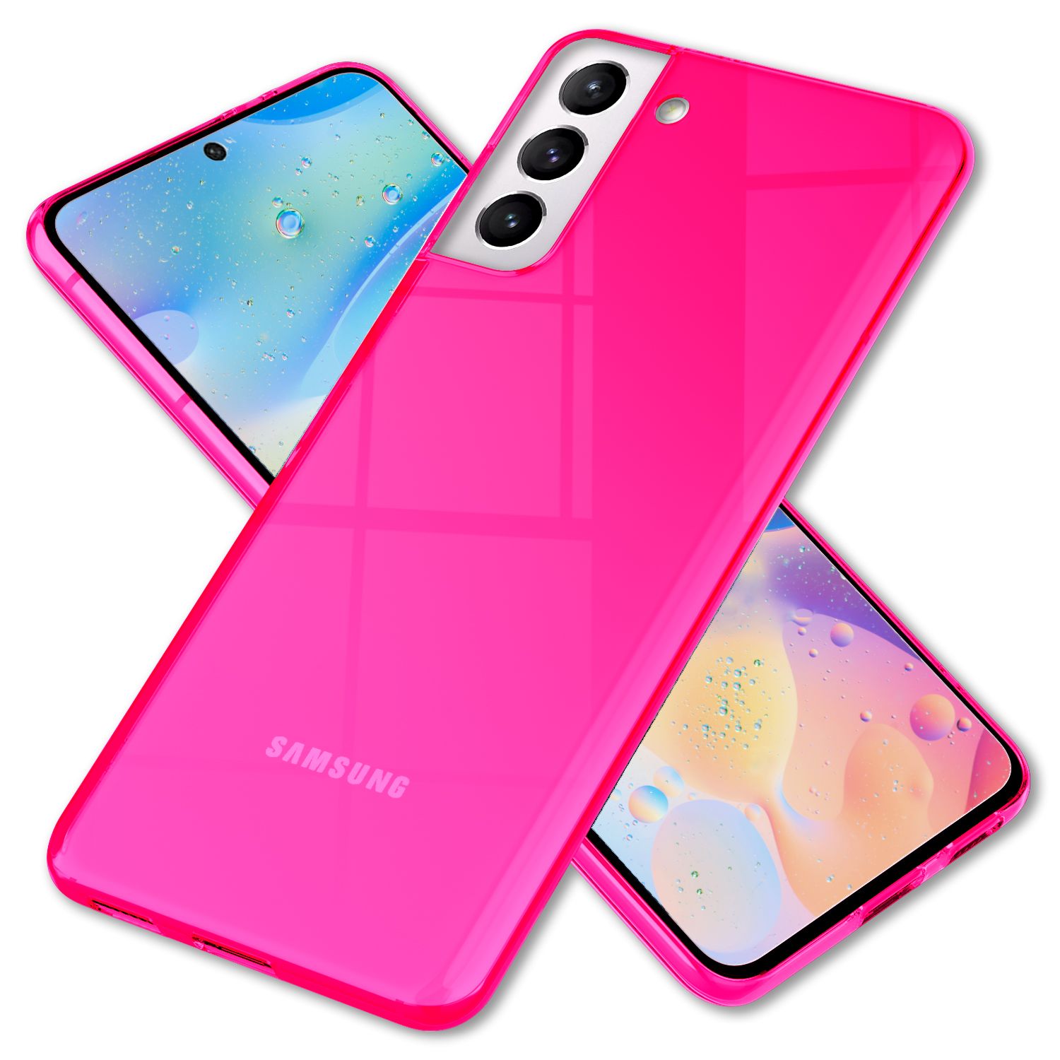 NALIA Klare Neon Handyhülle für Samsung Galaxy S22 Plus, Durchsichtig Bunt Leuchtend Anti-Gelb, Dünne Robuste Schutzhülle Cover Case