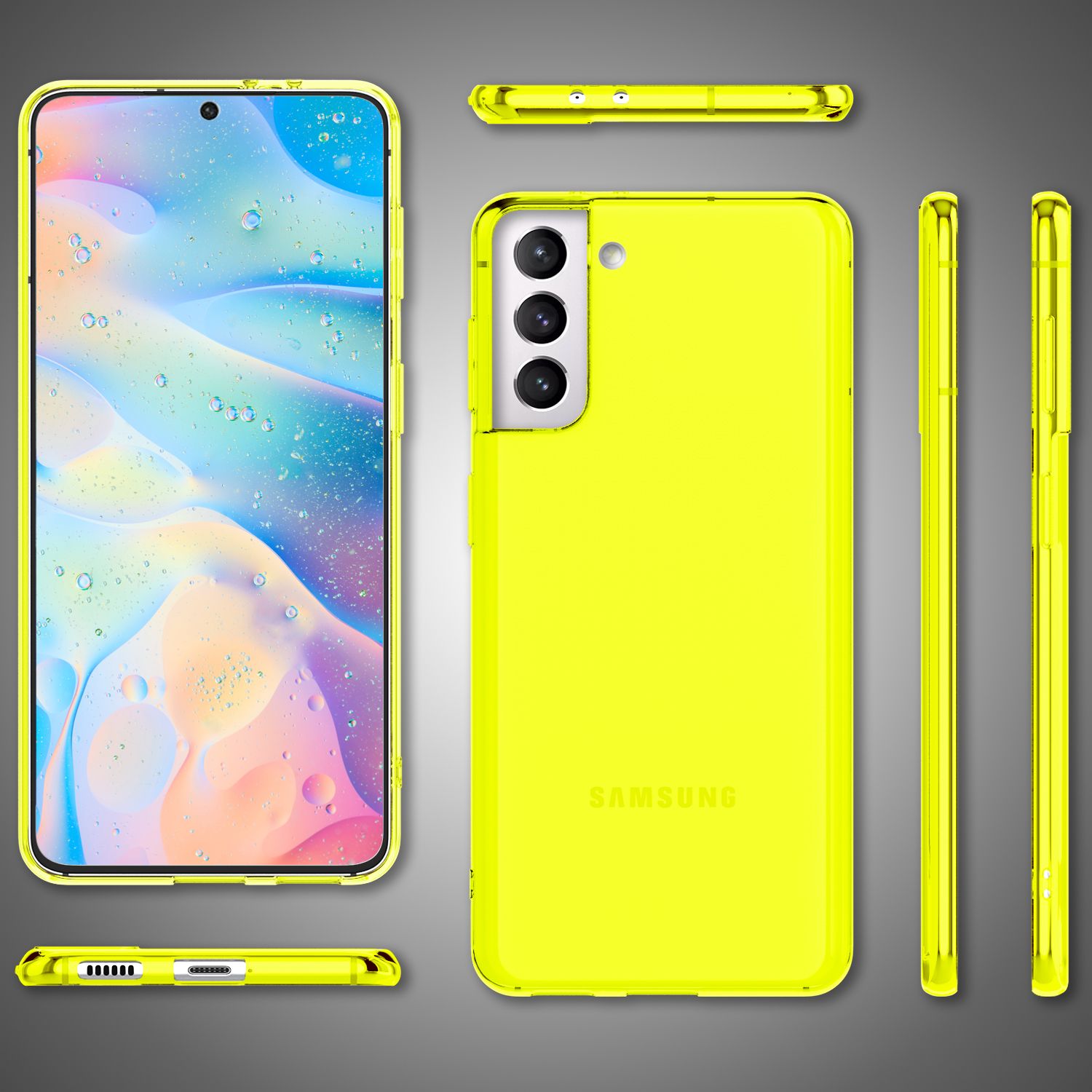 NALIA Klare Neon Handyhülle für Samsung Galaxy S22 Plus, Durchsichtig Bunt Leuchtend Anti-Gelb, Dünne Robuste Schutzhülle Cover Case Gelb NALIA Transparente Hülle