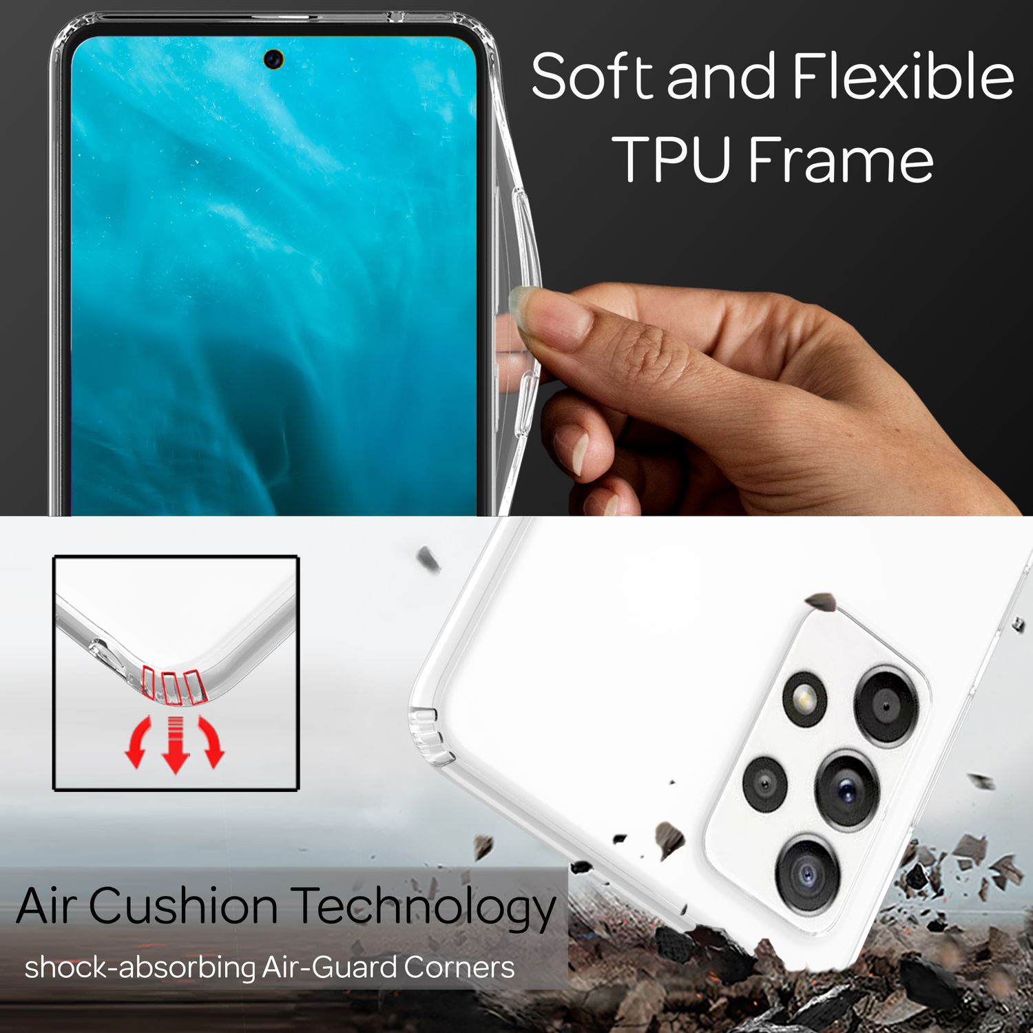 Für Samsung Galaxy A33 - Klare Kratzfeste Handy Hülle Harte Rückseite & Silikon Default Title NALIA Transparente Hülle