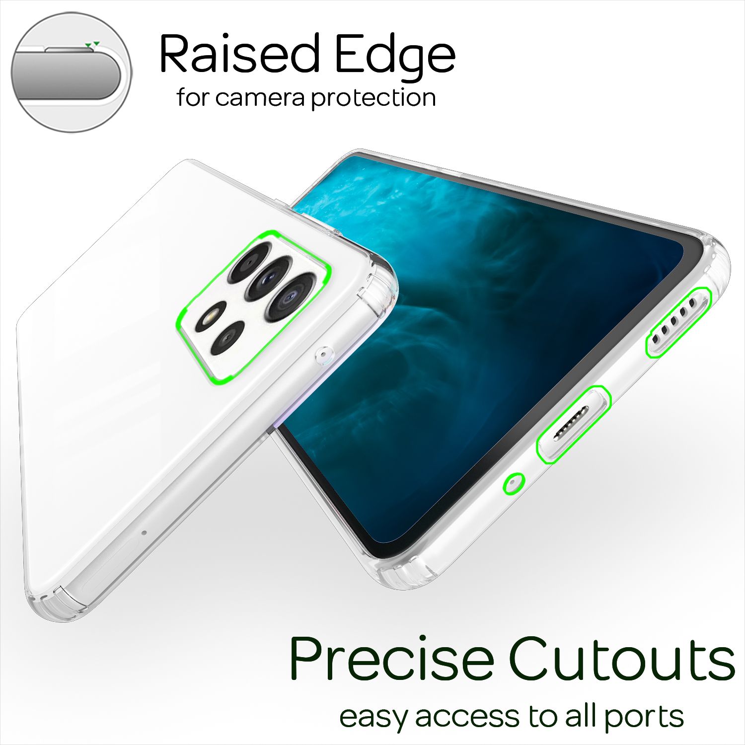 Klare Kratzfeste Hülle für Samsung Galaxy A53, Transparent Anti-Gelb Durchsichtig Stoßfest Harte Rückseite & Silikon Rahmen, Hybrid Handyhülle Schutzhülle Cover Case Default Title NALIA Transparente Hülle