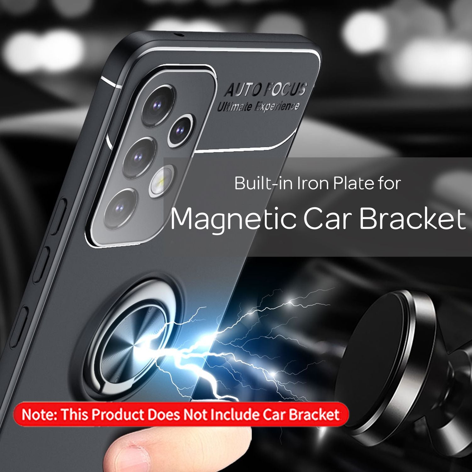 Für Samsung Galaxy A33 - Ring Hülle Matt Silikon Handy Schutz Case Standfunktion Schwarz NALIA Protective Hülle