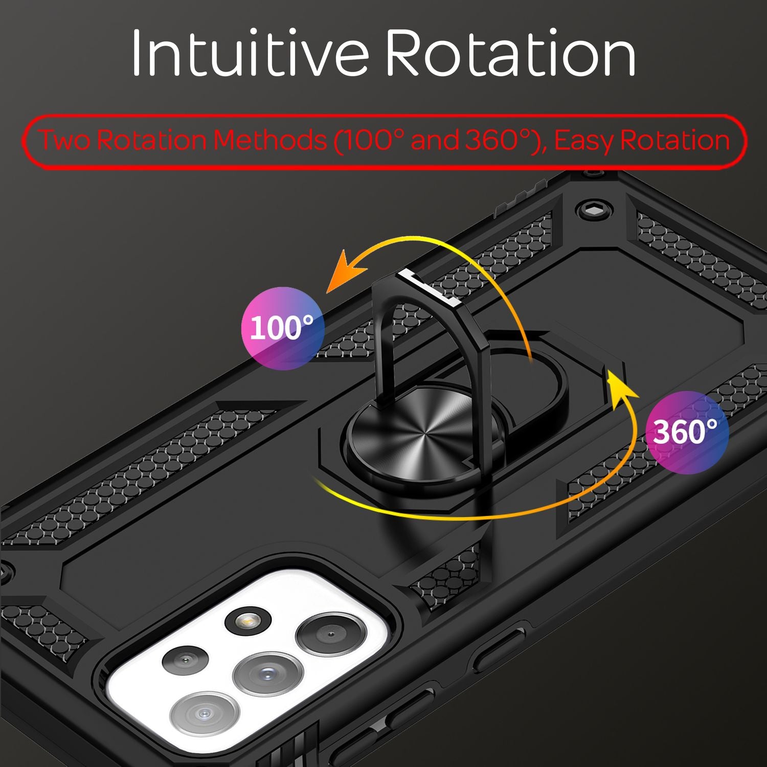 Für Samsung Galaxy A33 - Military Style Ring Hülle Stoßfest Outdoor Schutz Cover Schwarz NALIA Outdoor Hülle