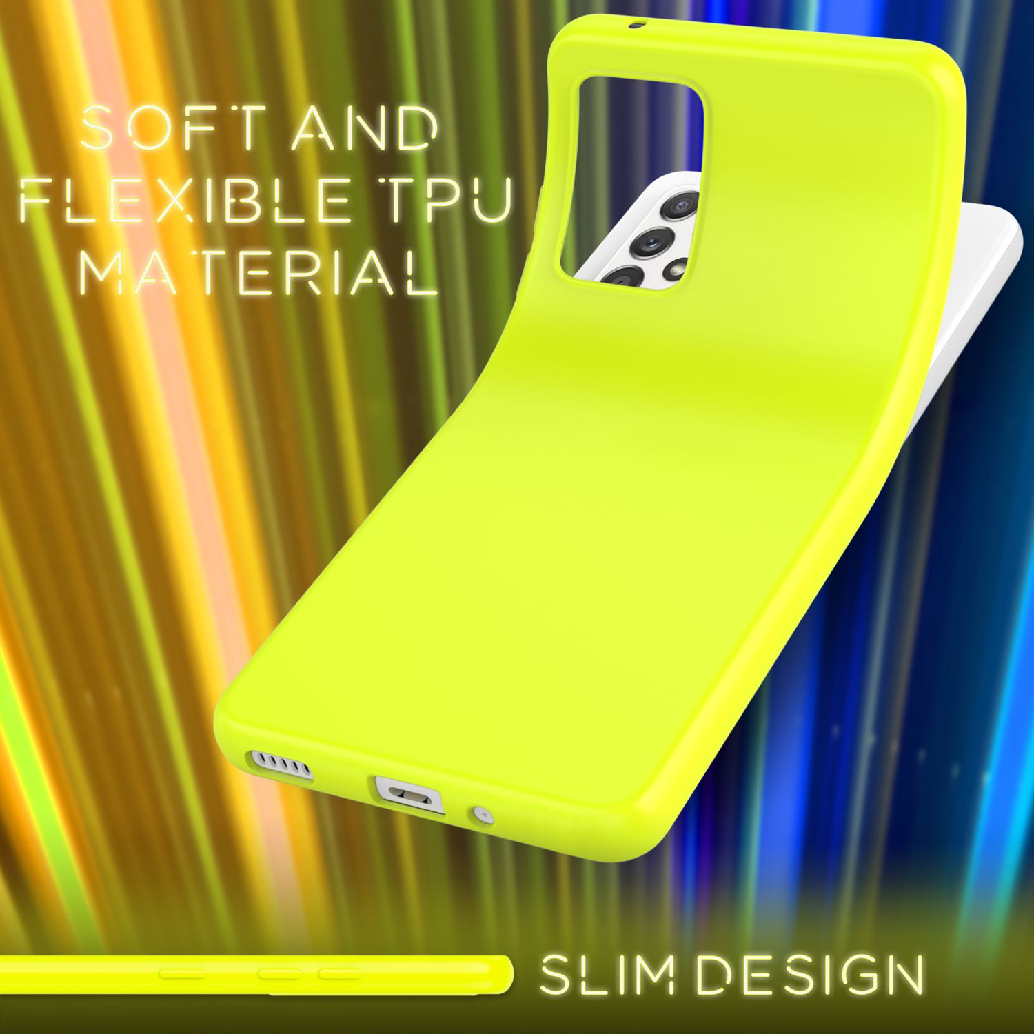 Für Samsung Galaxy A33 - Bunte Neon Silikon Hülle Rutschfest Dünn Schutz Cover