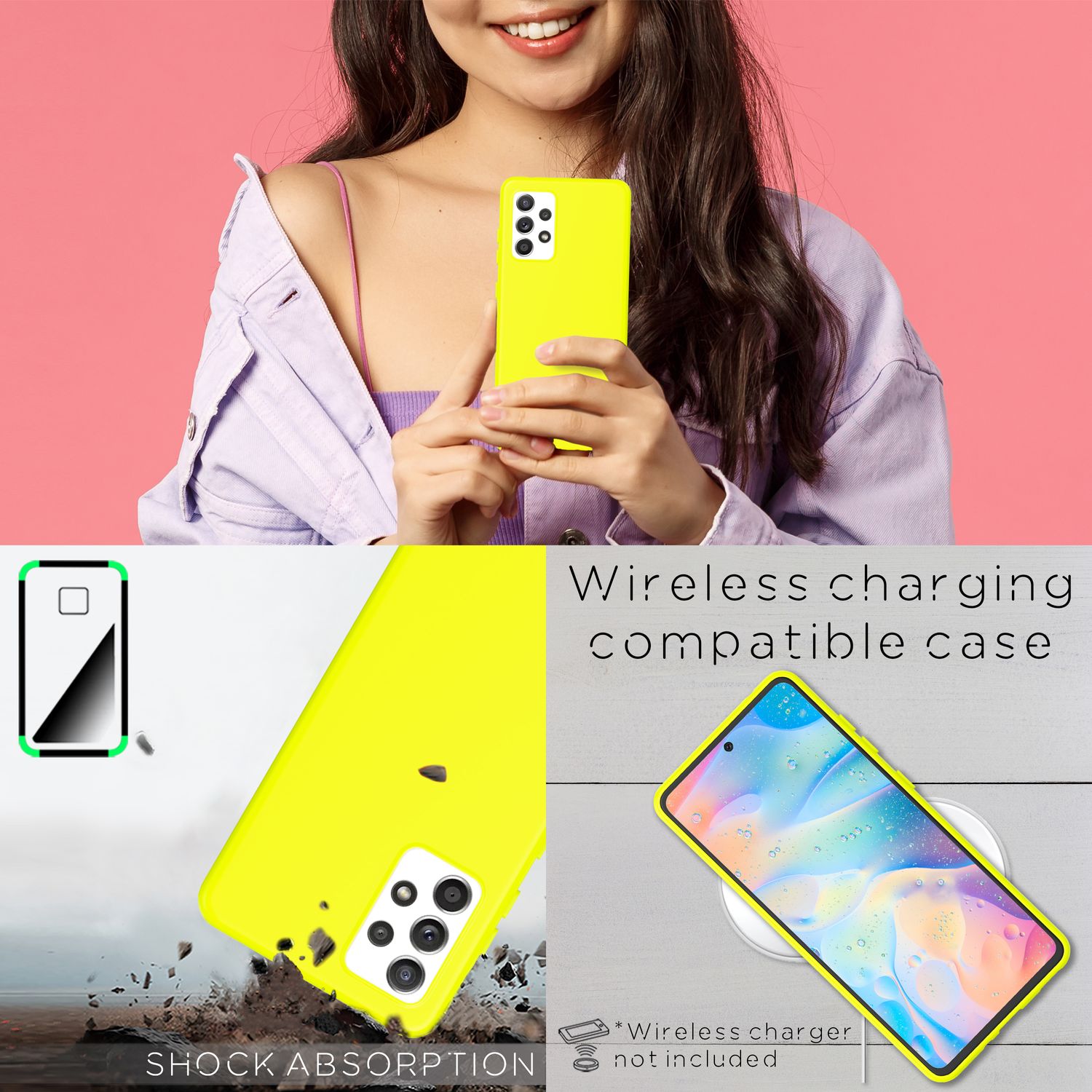 Für Samsung Galaxy A33 - Bunte Neon Silikon Hülle Rutschfest Dünn Schutz Cover