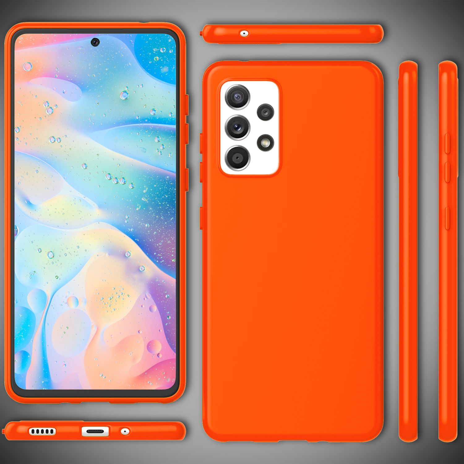 Für Samsung Galaxy A33 - Bunte Neon Silikon Hülle Rutschfest Dünn Schutz Cover