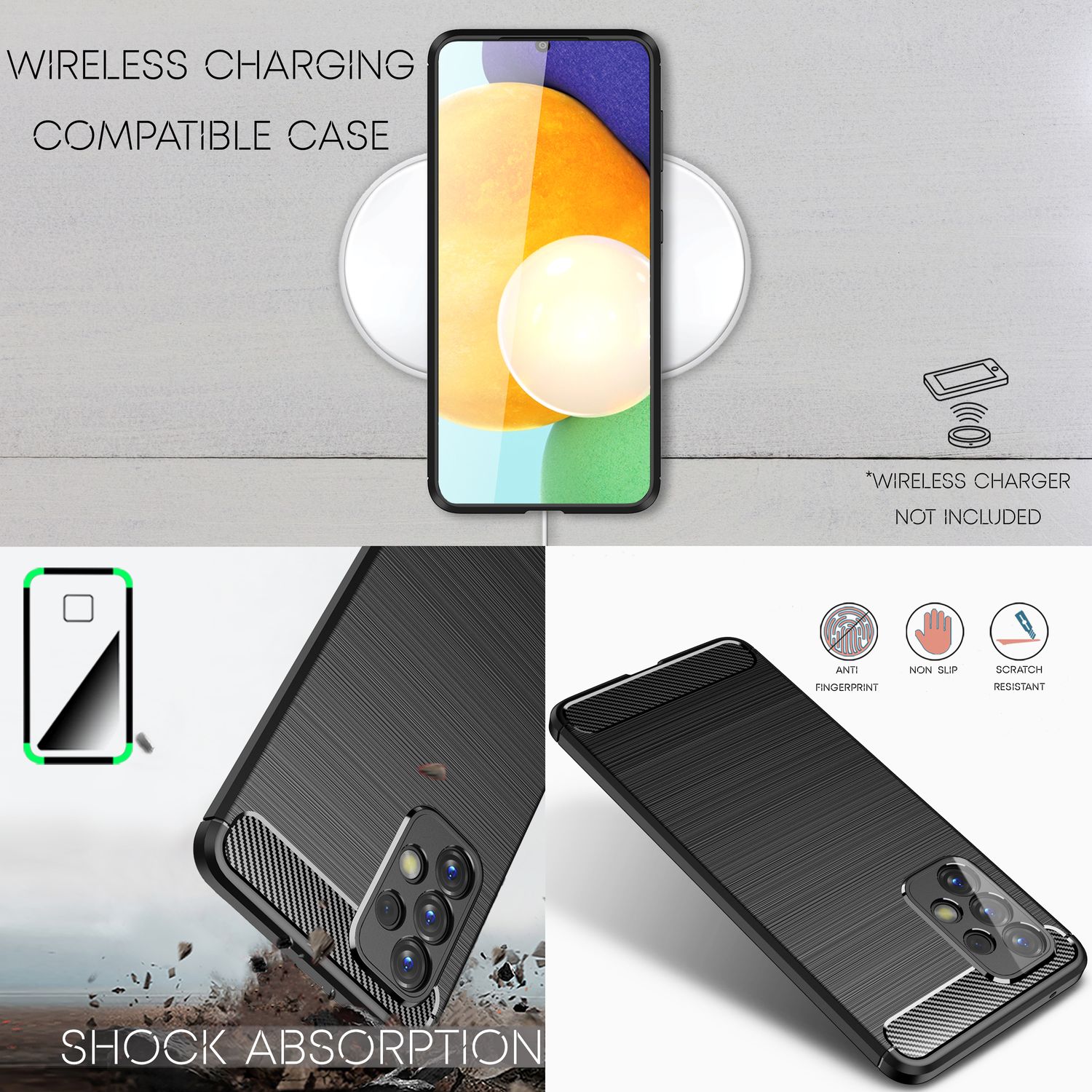 Für Samsung Galaxy A33 - Carbon Look Case Matte Silikon Handy Hülle Kratzfest Default Title NALIA Protective Hülle