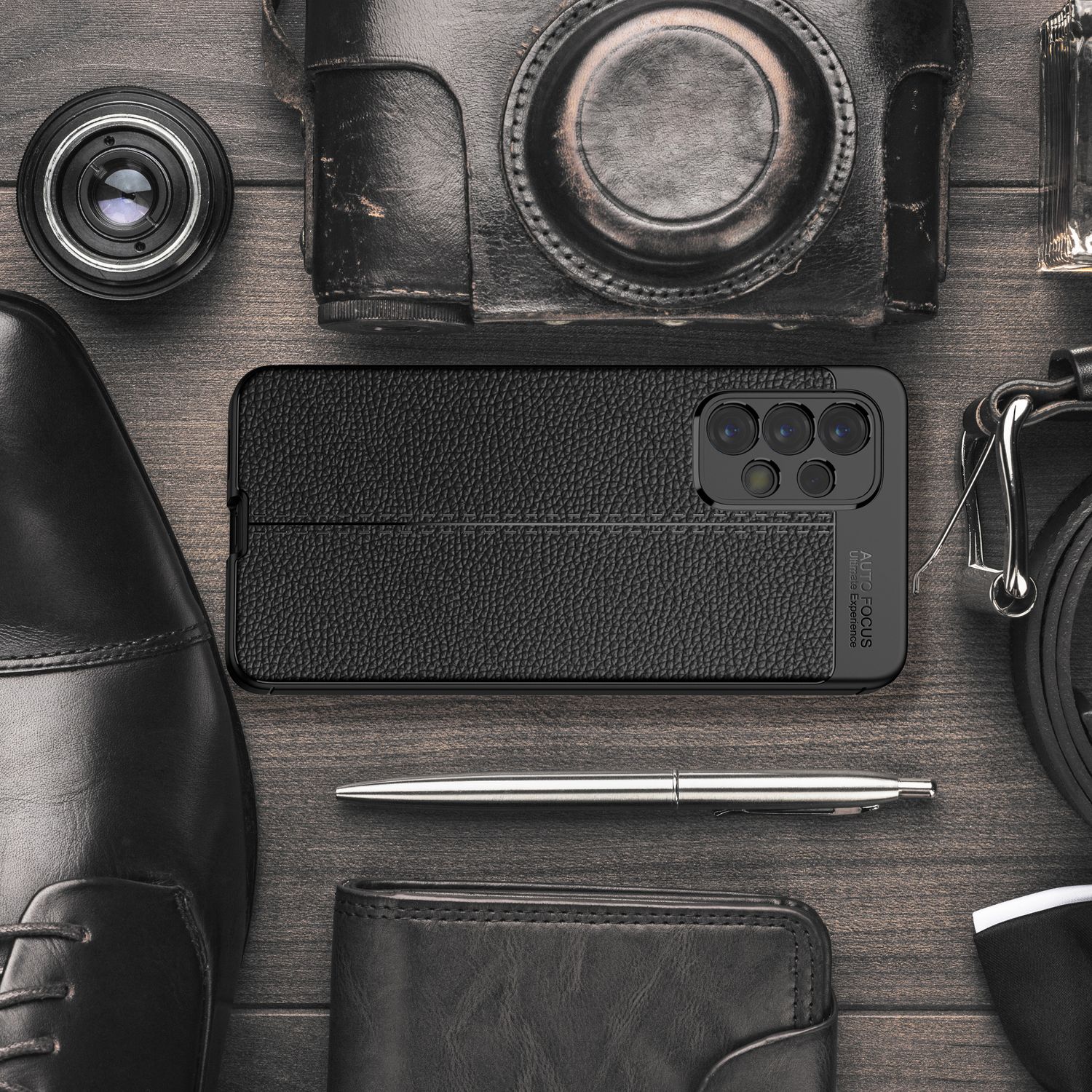 Für Samsung Galaxy A33 - Leder Look Case Anti-Fingerabdruck Silikon Handy Hülle Default Title NALIA