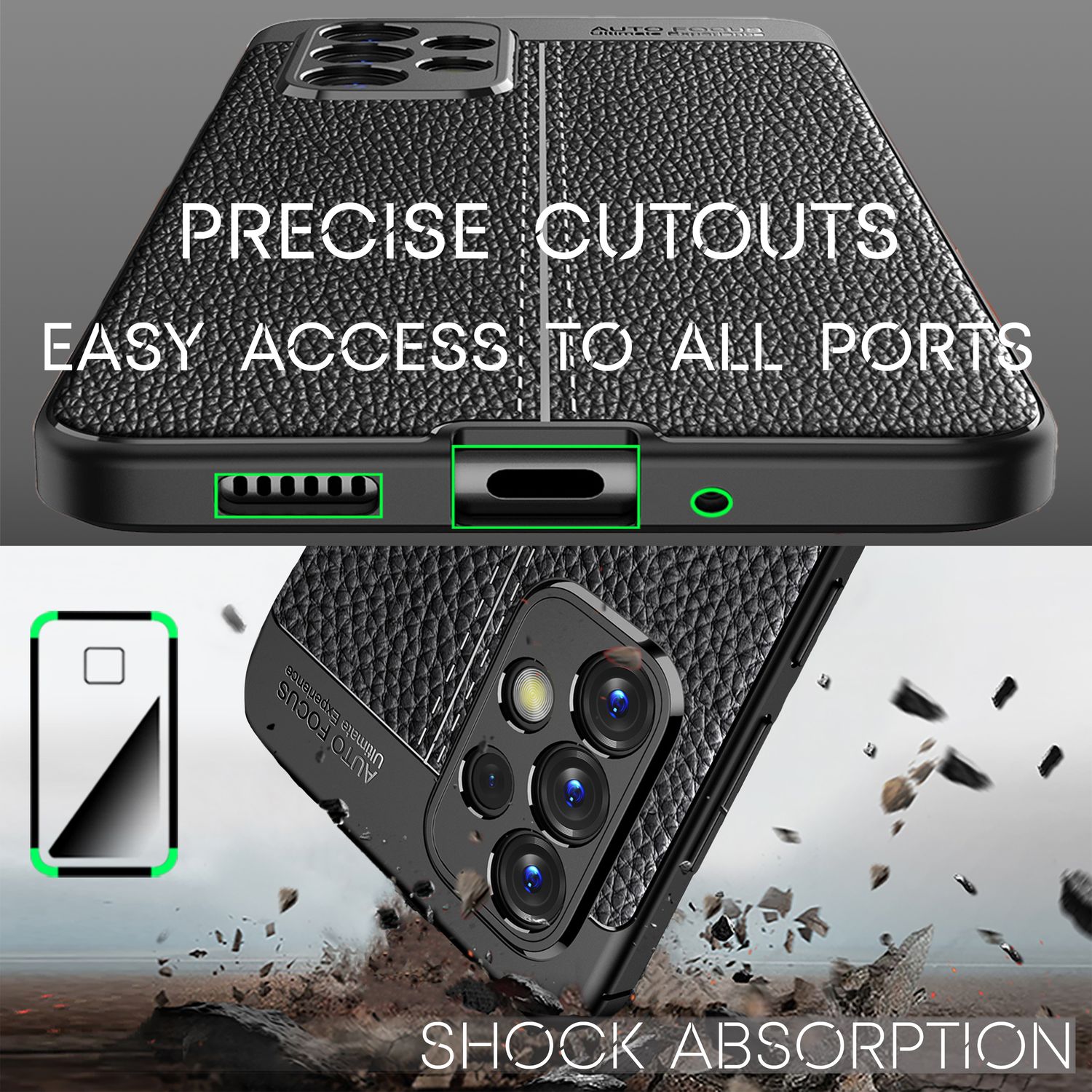 Für Samsung Galaxy A33 - Leder Look Case Anti-Fingerabdruck Silikon Handy Hülle Default Title NALIA