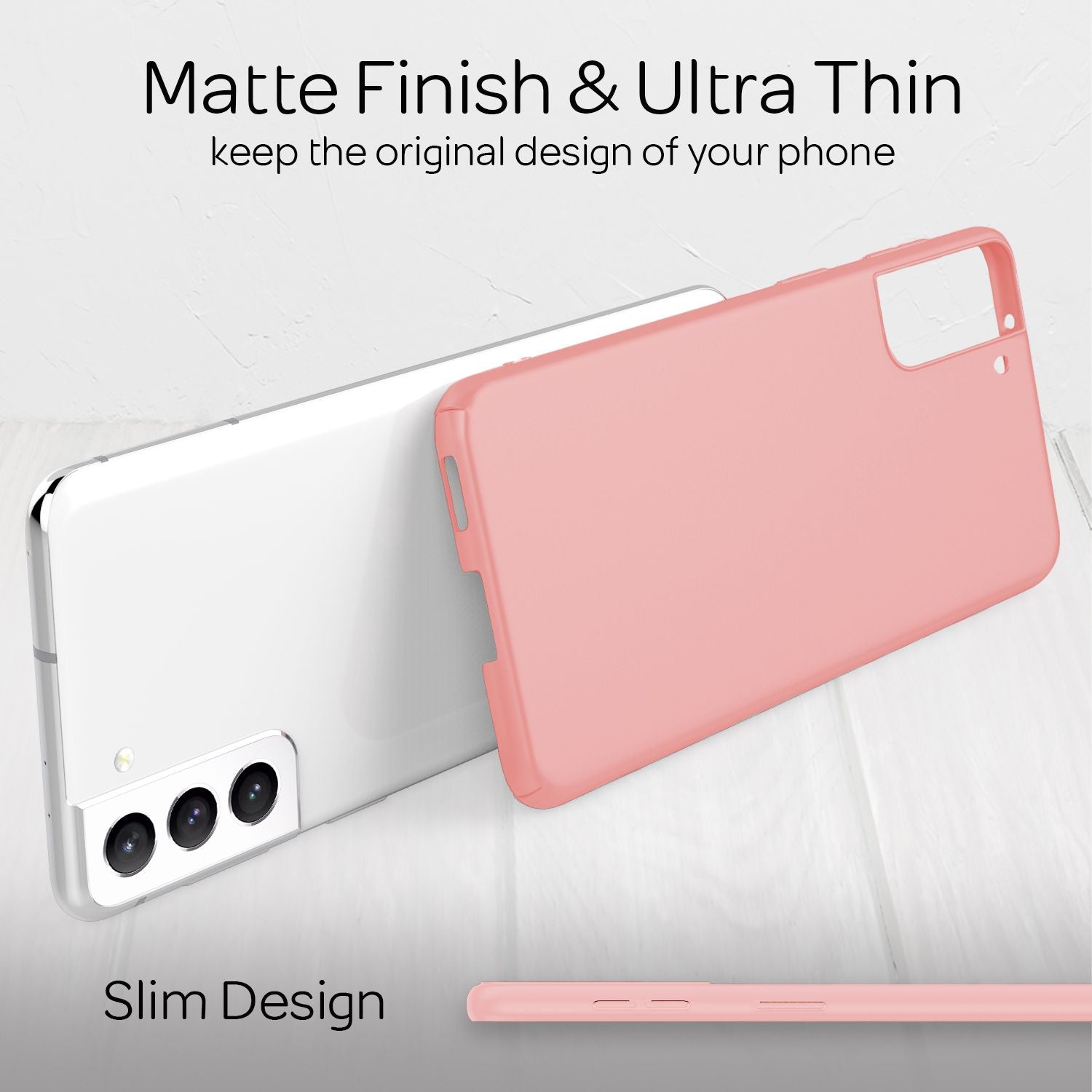 NALIA Ultra-Dünnes Hardcase für Samsung Galaxy S22 Pink NALIA SlimFit Hülle