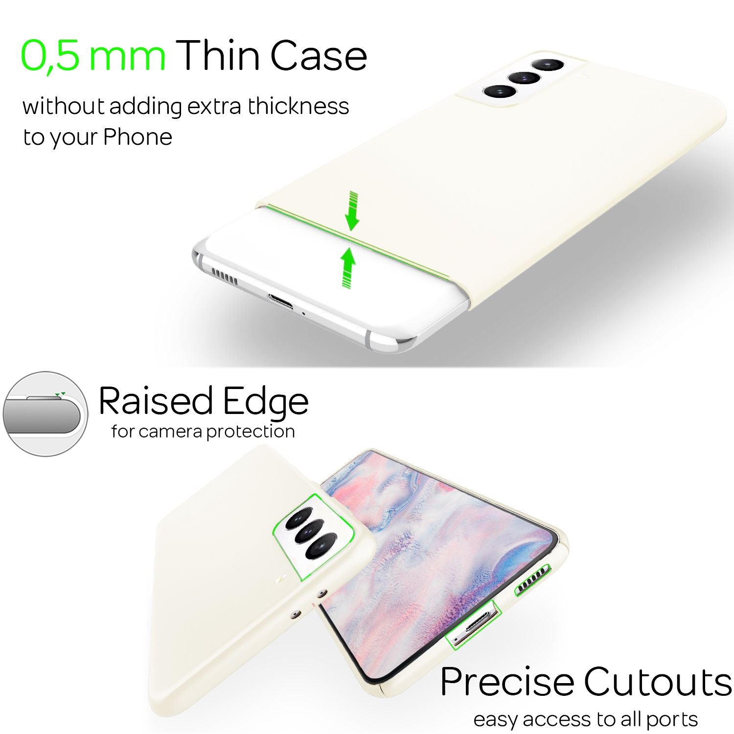 NALIA Ultra-Dünnes Hardcase für Samsung Galaxy S22 Weiß NALIA SlimFit Hülle